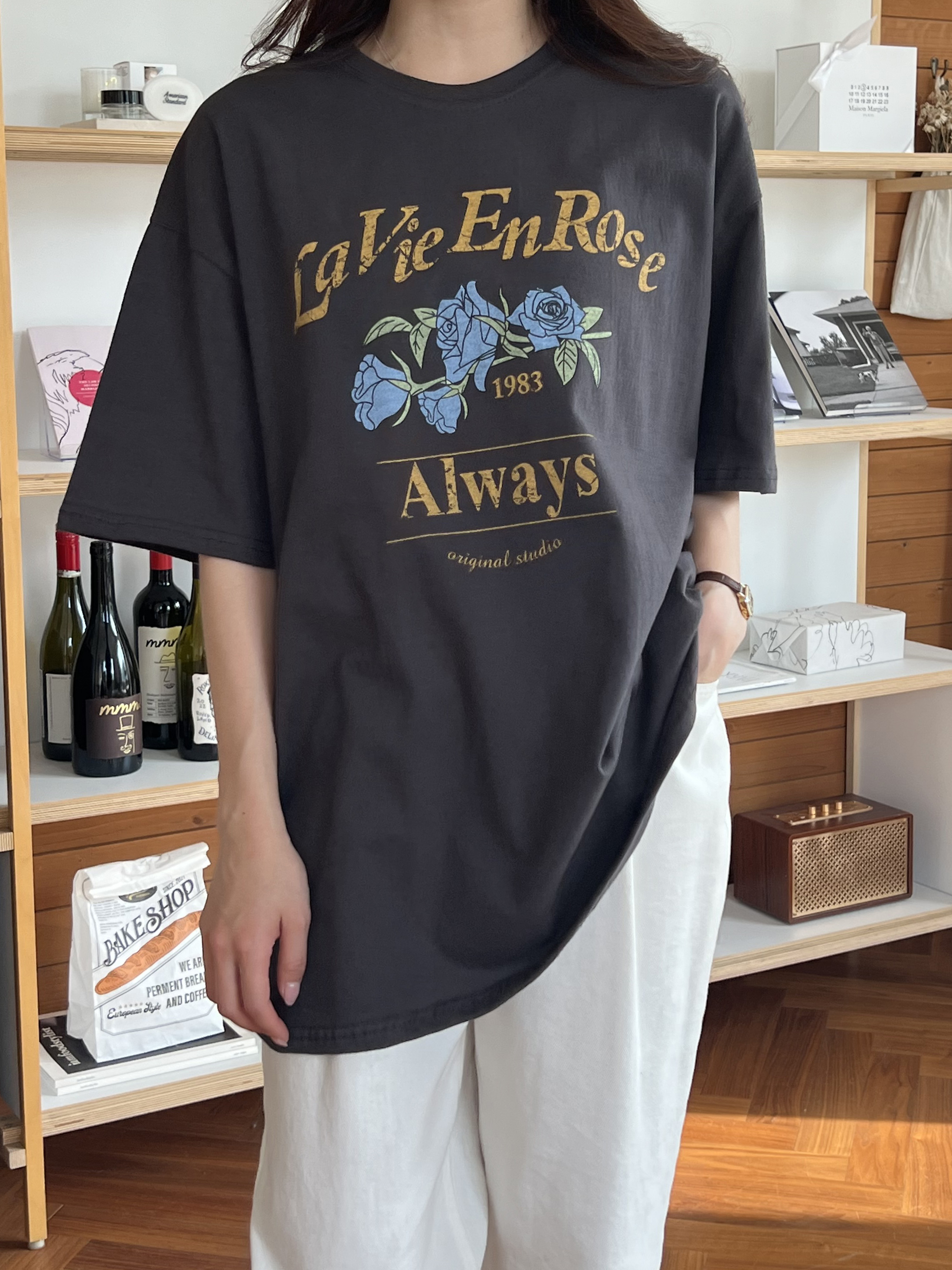 ローズプリントボクシー半袖Tシャツ | 詳細画像8