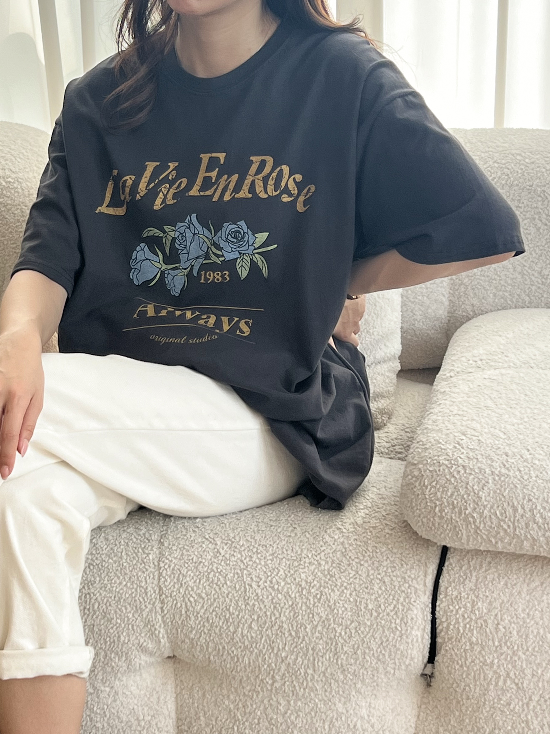 ローズプリントボクシー半袖Tシャツ | 詳細画像10