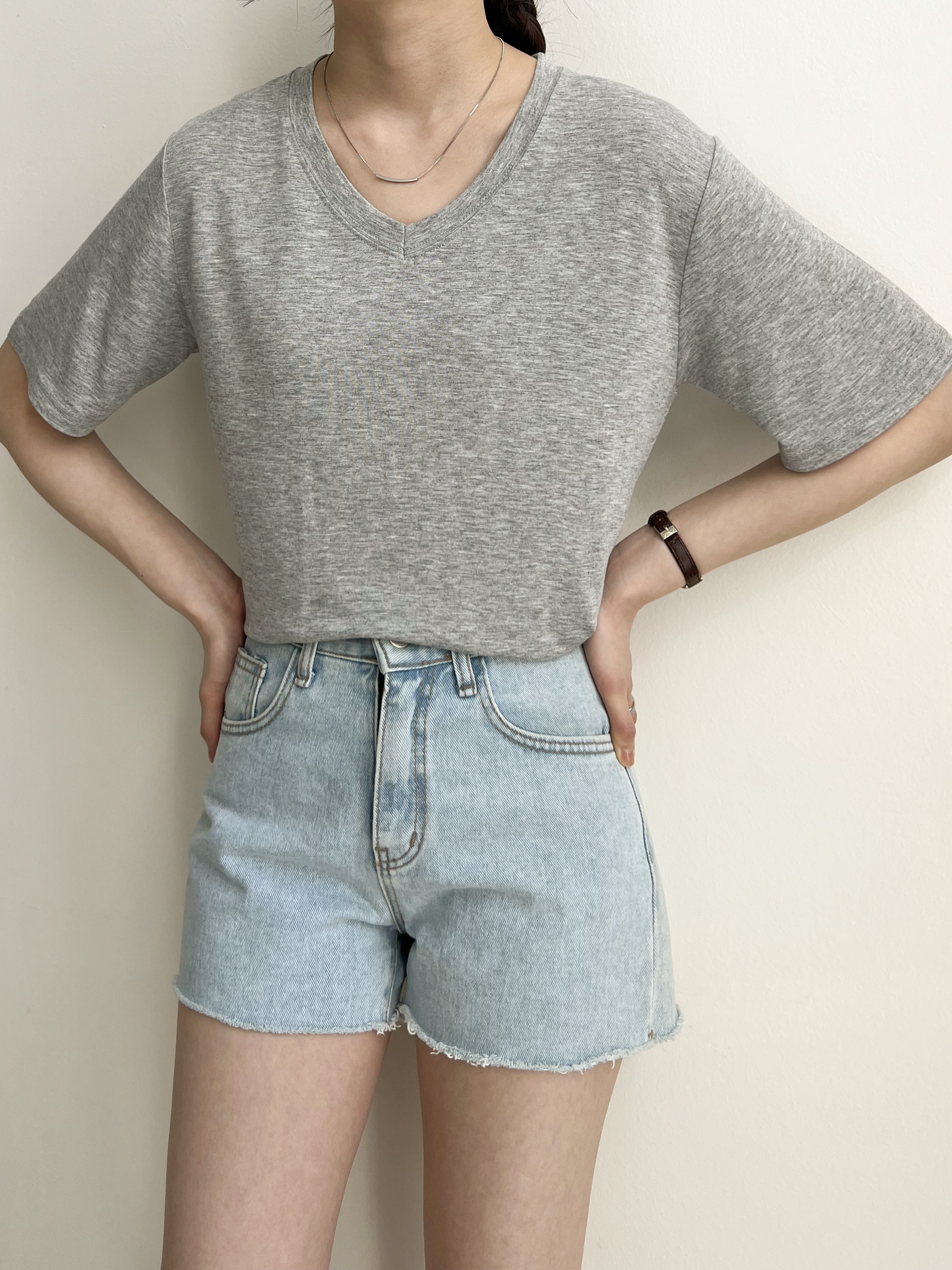Vネックシアー半袖Tシャツ | 詳細画像5