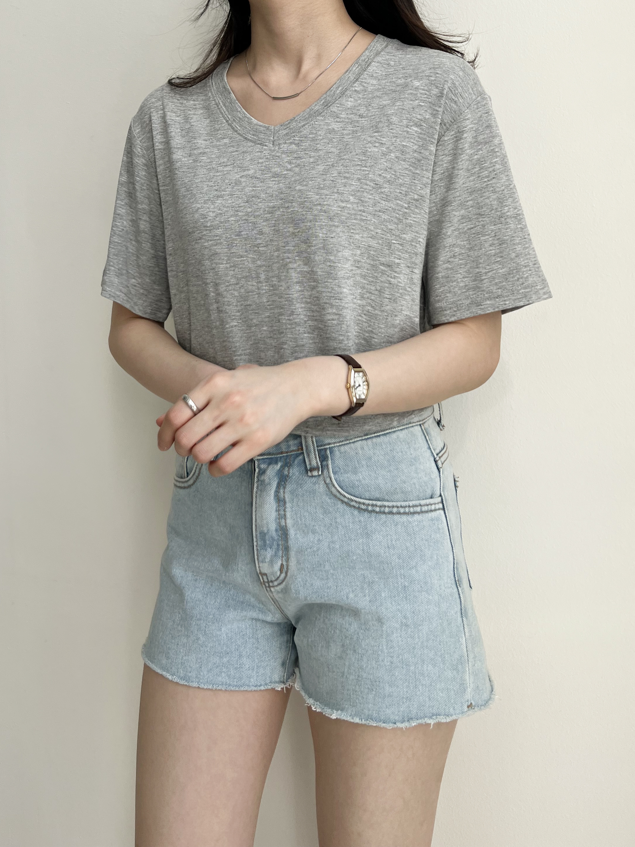 Vネックシアー半袖Tシャツ | 詳細画像9
