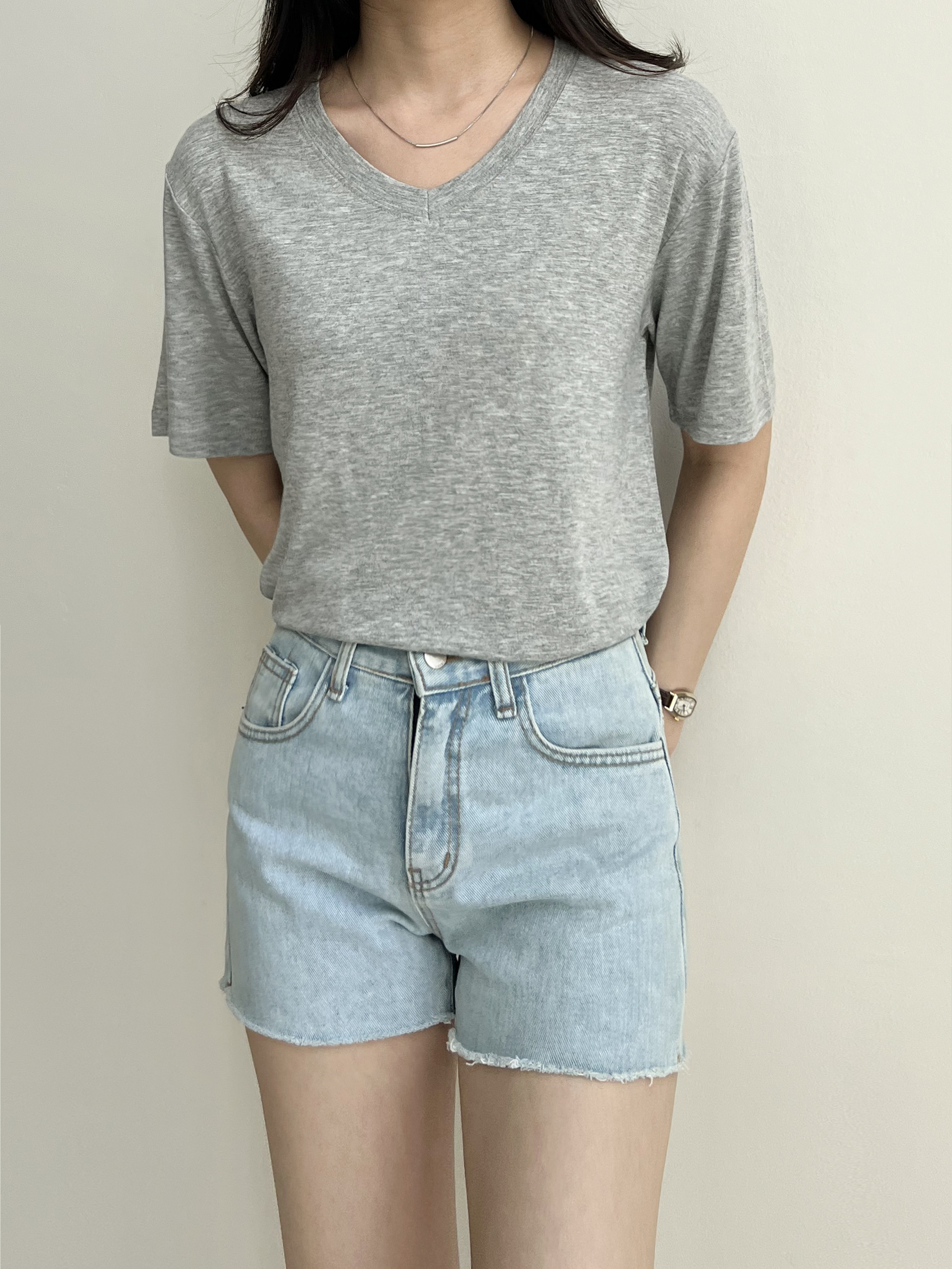 Vネックシアー半袖Tシャツ | 詳細画像8