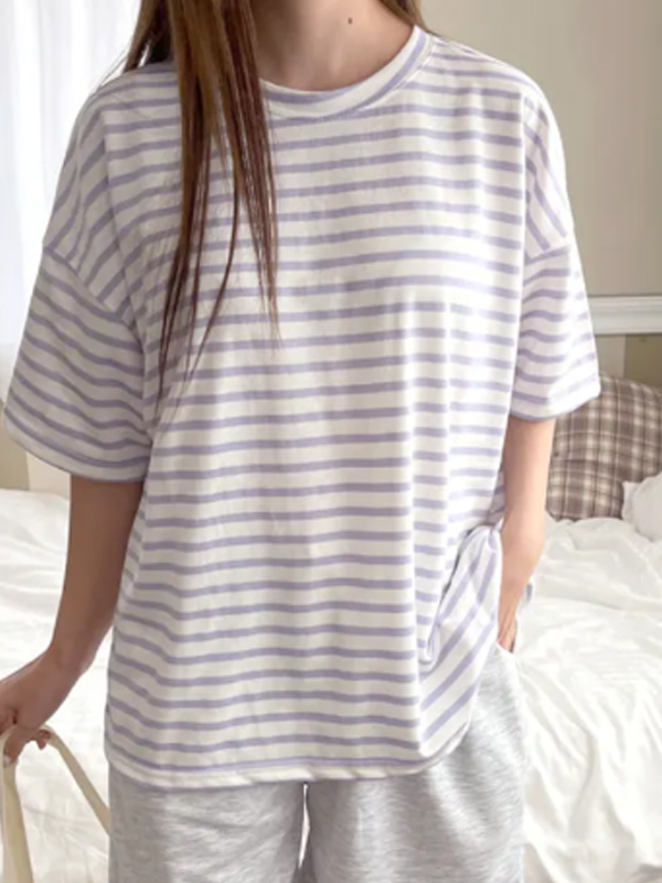 ドロップショルダーボーダー半袖Tシャツ | 詳細画像6
