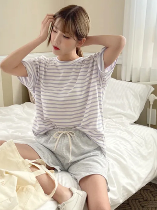 ドロップショルダーボーダー半袖Tシャツ | 詳細画像11