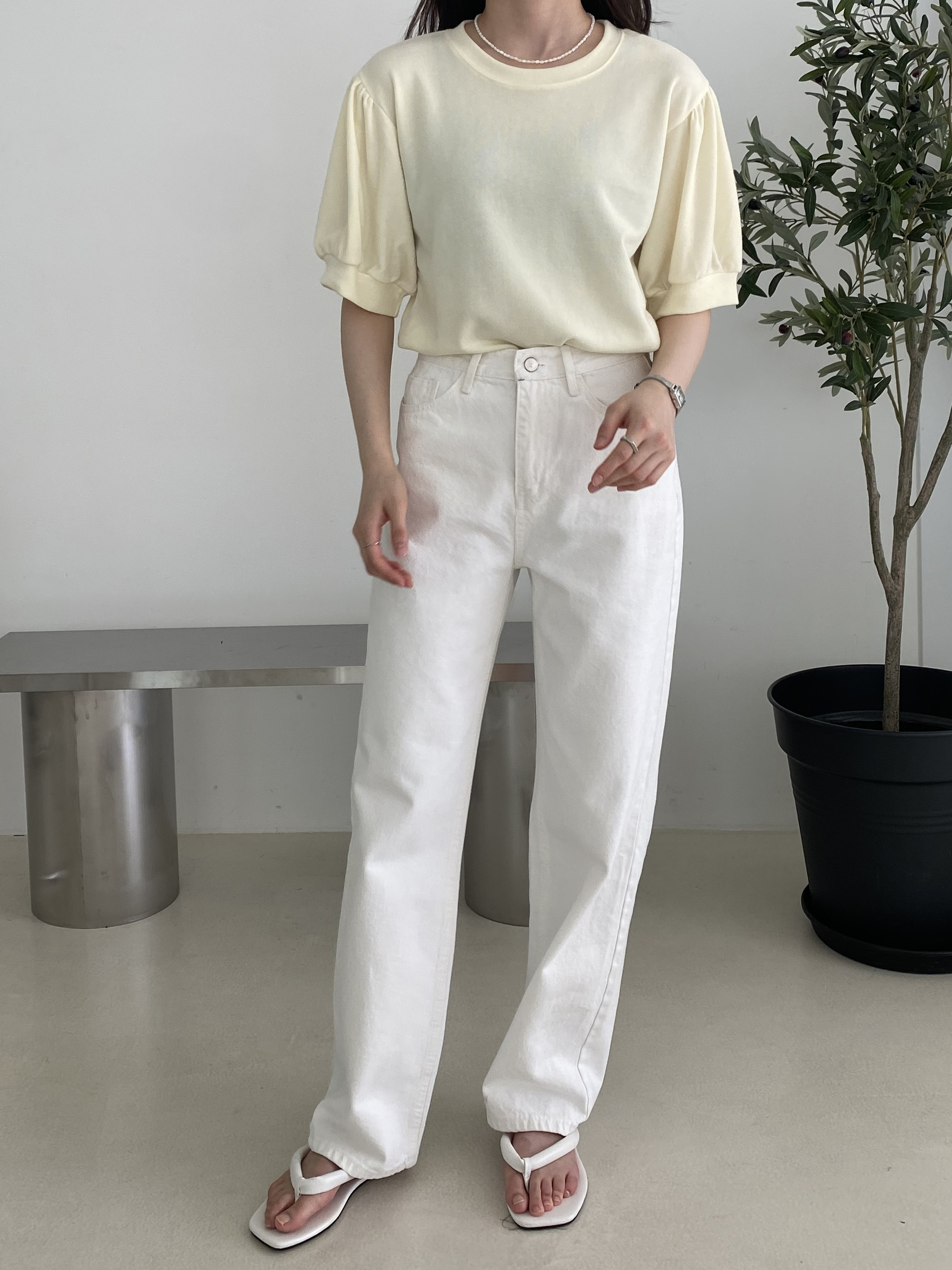 ラウンドネックパフスリーブTシャツ | 詳細画像2