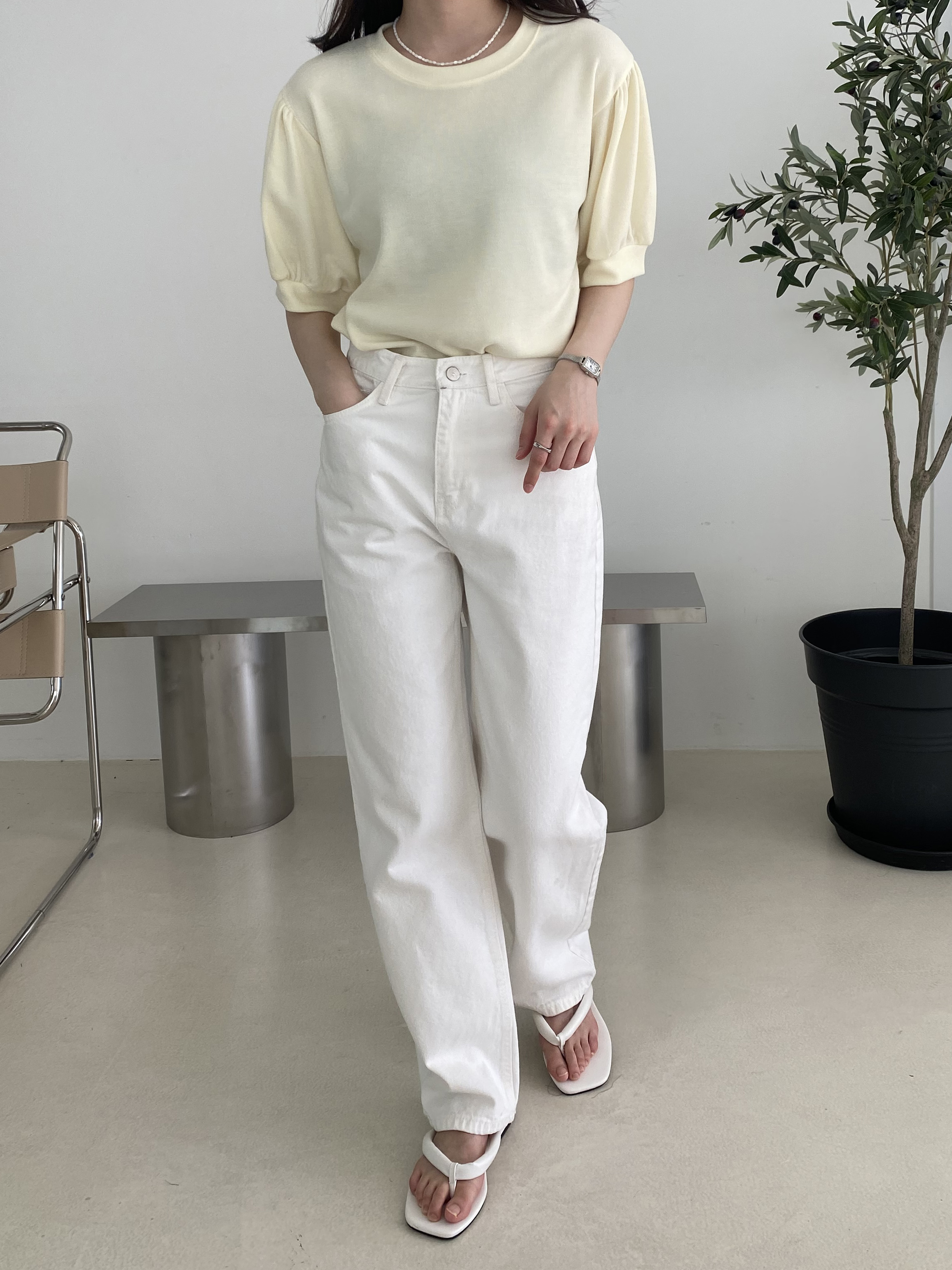 ラウンドネックパフスリーブTシャツ | 詳細画像6