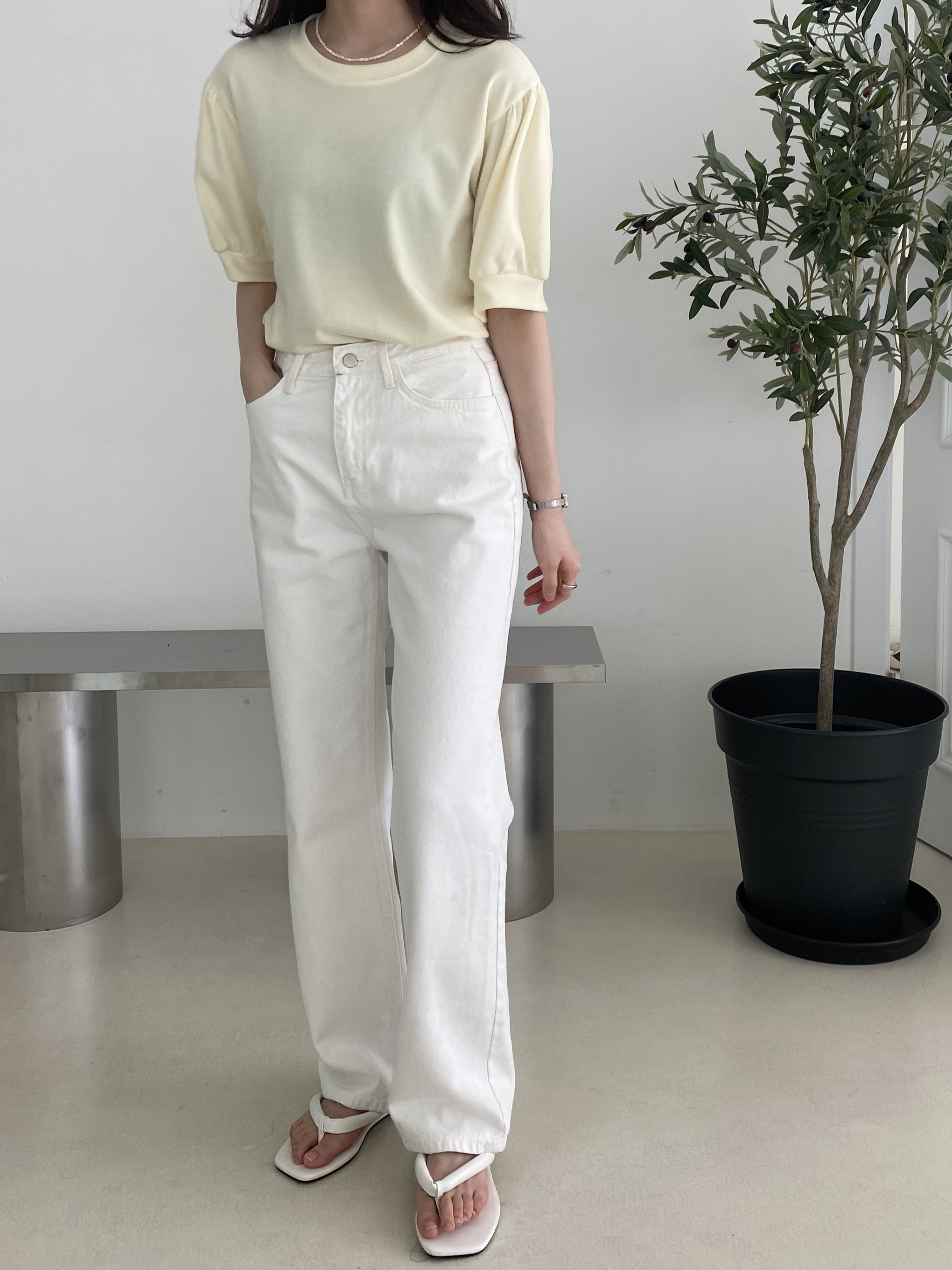 ラウンドネックパフスリーブTシャツ | 詳細画像5