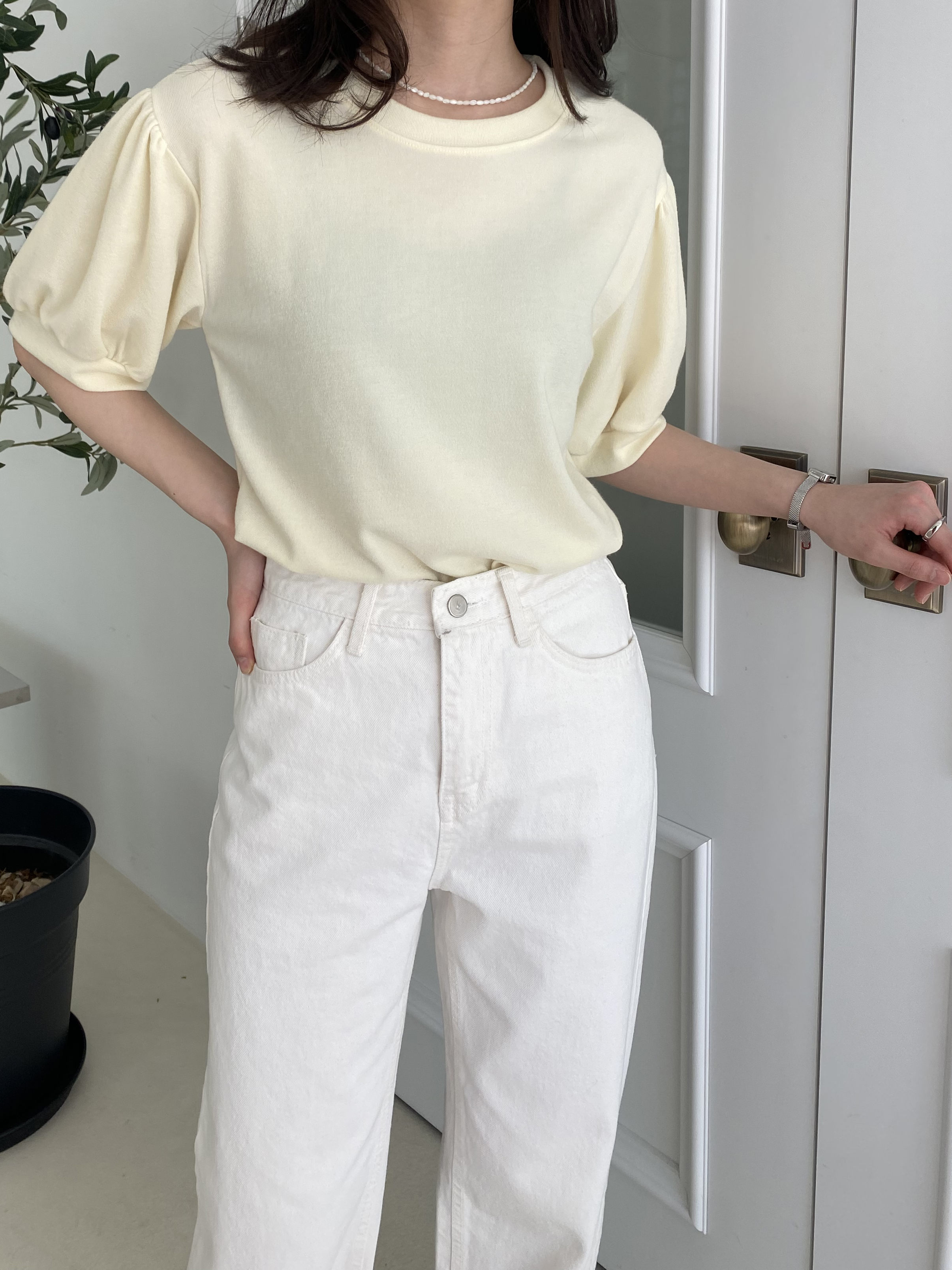 ラウンドネックパフスリーブTシャツ | 詳細画像7