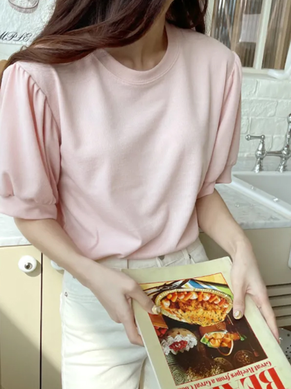 ラウンドネックパフスリーブTシャツ | 詳細画像10