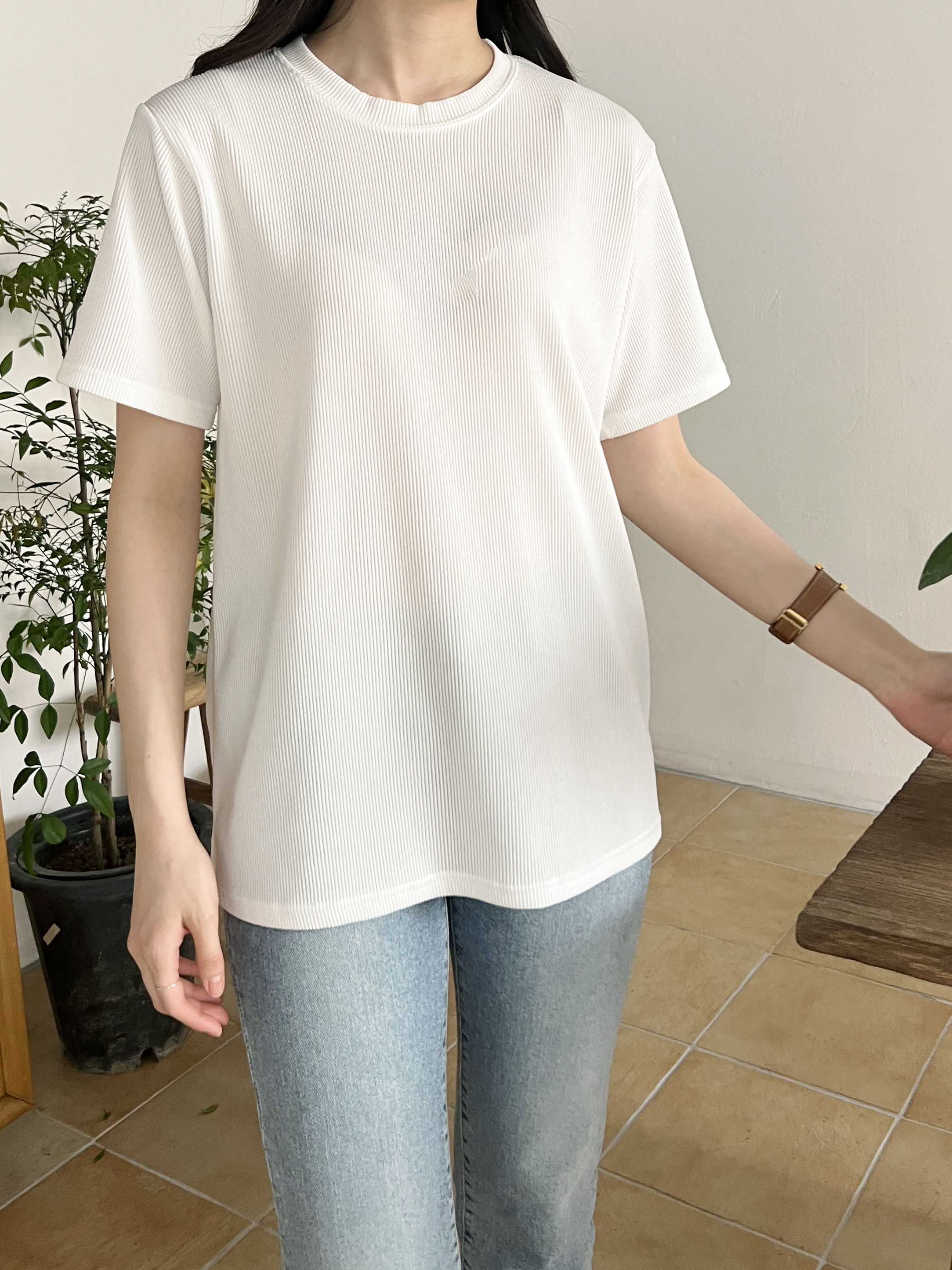 ラウンドネックリブ半袖Tシャツ | 詳細画像3