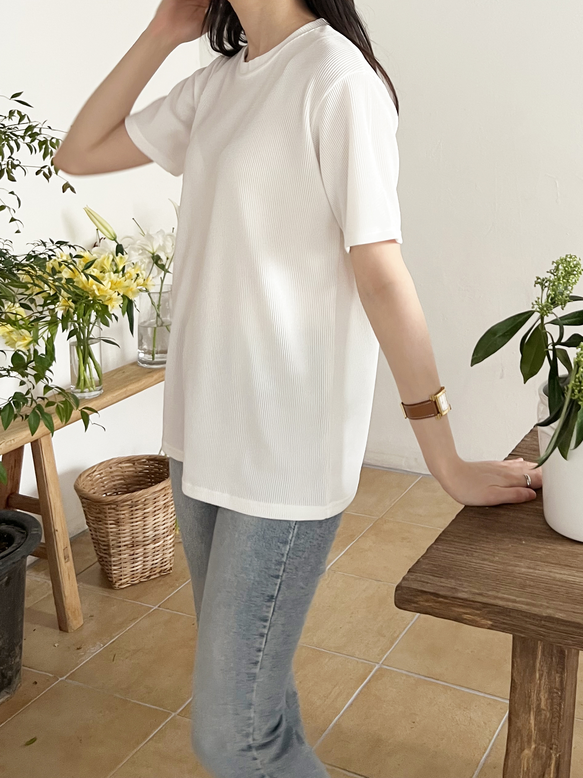 ラウンドネックリブ半袖Tシャツ | 詳細画像6
