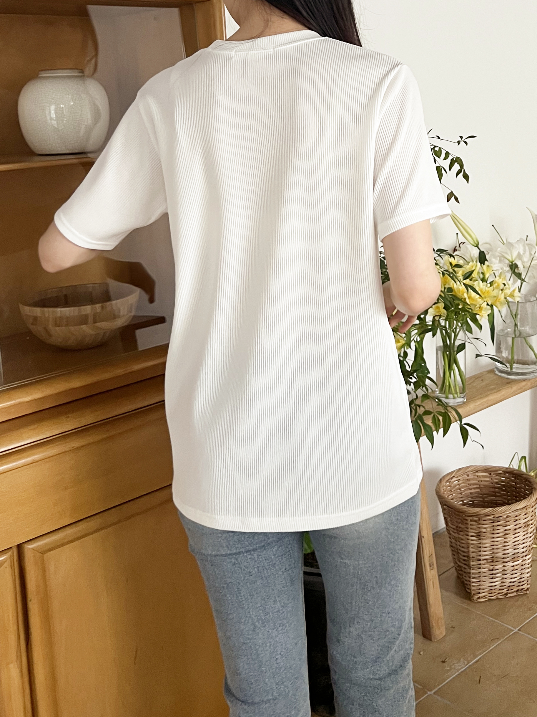 ラウンドネックリブ半袖Tシャツ | 詳細画像7