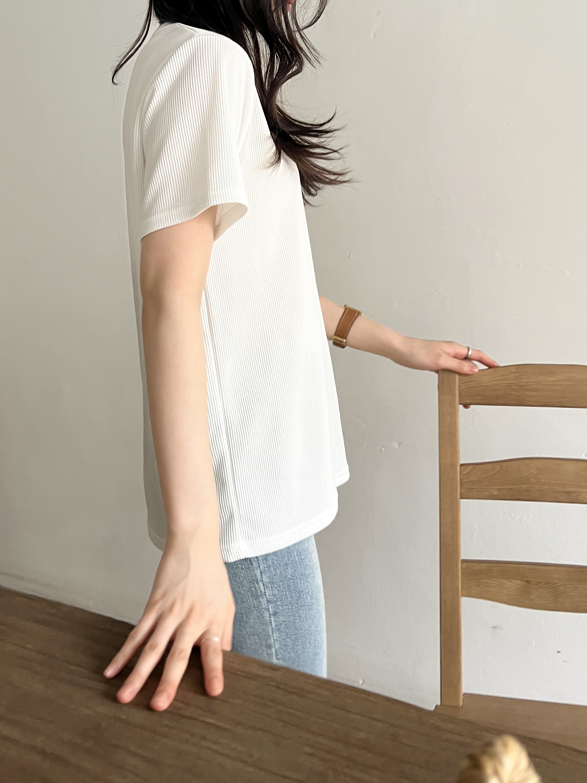 ラウンドネックリブ半袖Tシャツ | 詳細画像8