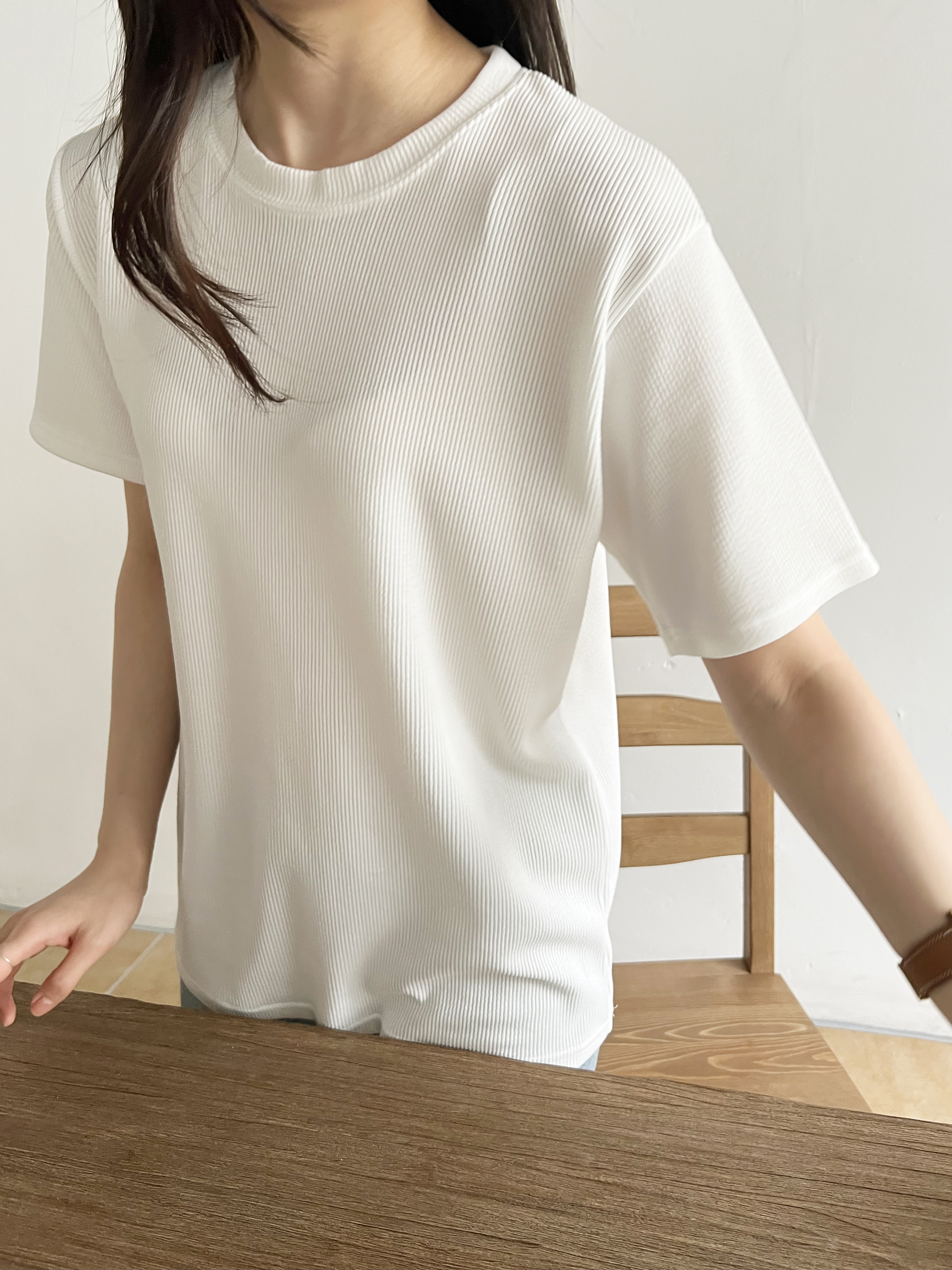 ラウンドネックリブ半袖Tシャツ | 詳細画像11