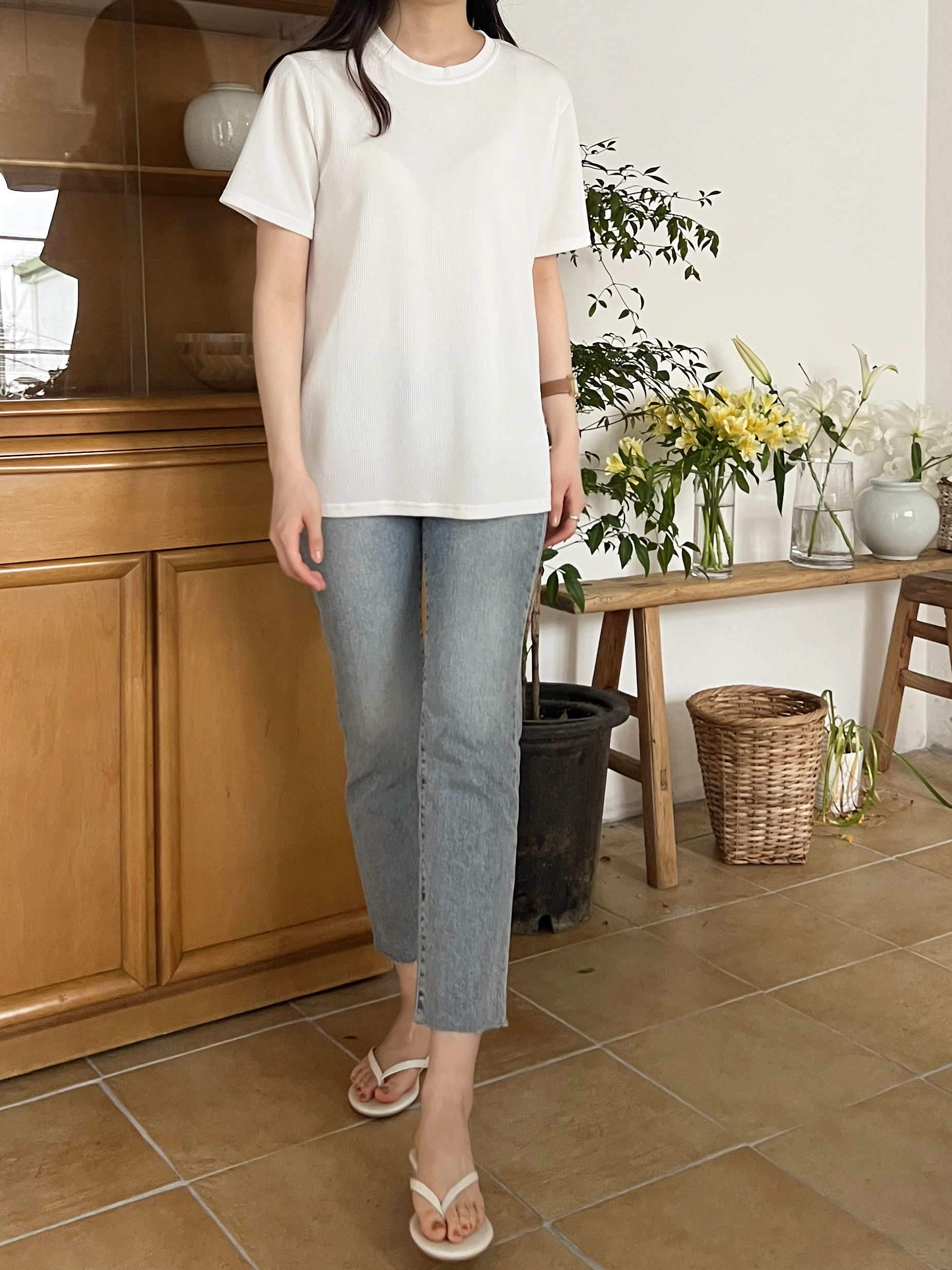 ラウンドネックリブ半袖Tシャツ | 詳細画像10