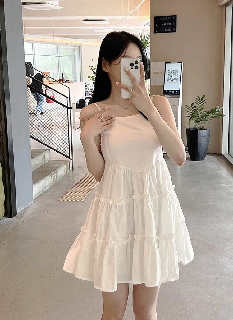 コットンフリルティアードキャミワンピース | VINT THE VIN | 詳細画像1