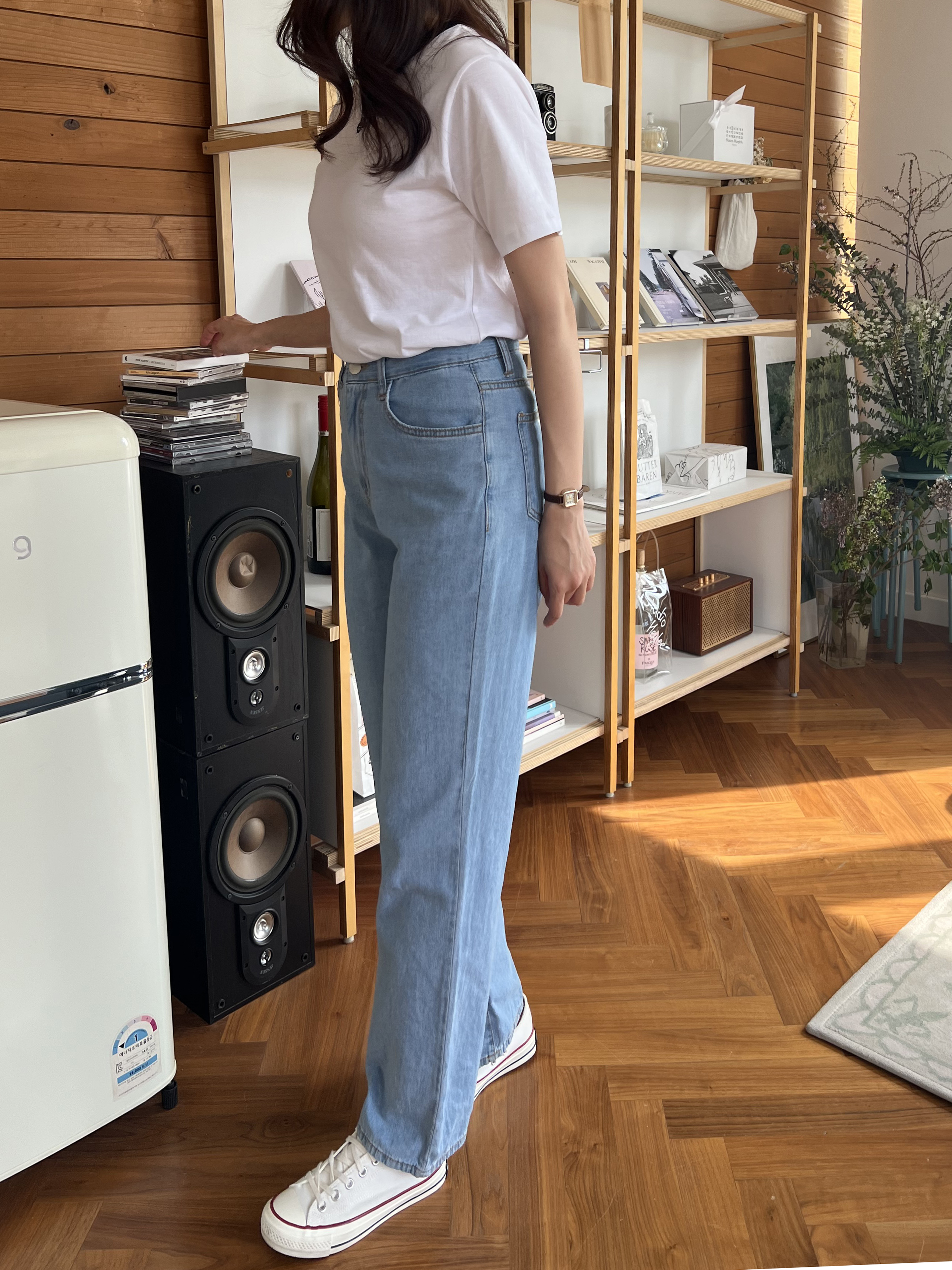 ローズ刺繍配色ラウンドネック半袖Tシャツ | 詳細画像9
