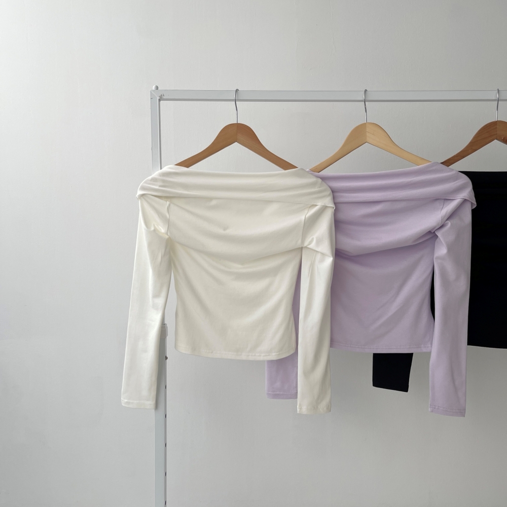 モダール混シアーレイヤードオフショルTシャツ | 詳細画像18