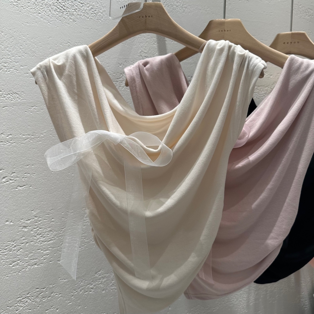 シフォンリボンシャーリングオフショル半袖Tシャツ | 詳細画像20