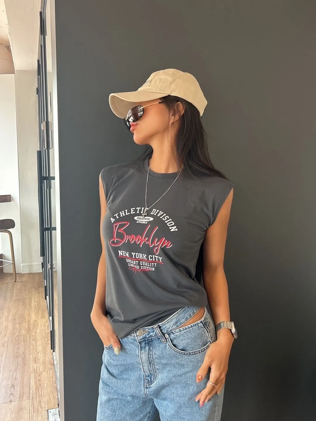 BrooklynプリントフレンチスリーブTシャツ | 詳細画像1