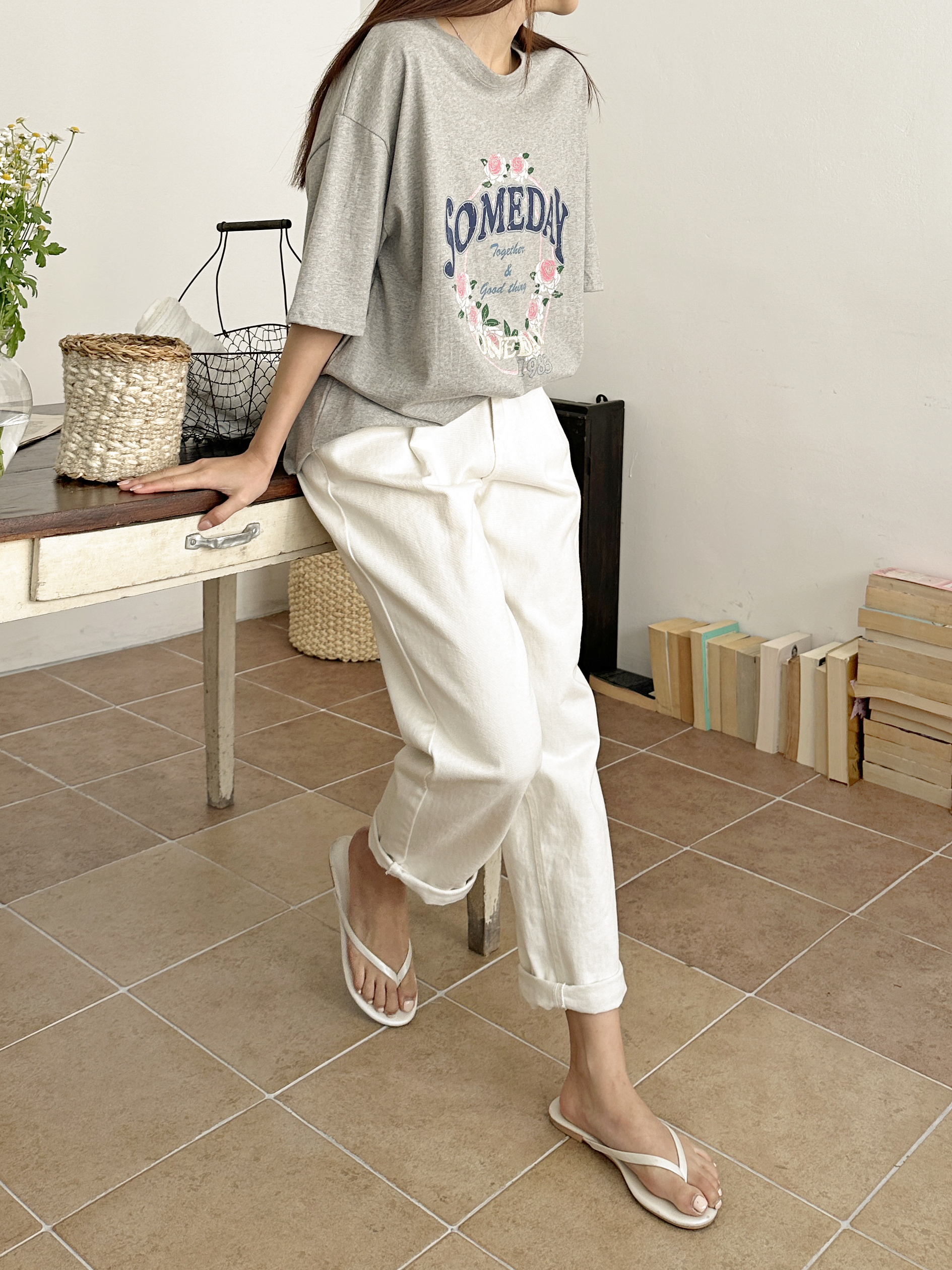SOMEDAYローズプリント半袖Tシャツ | 詳細画像6
