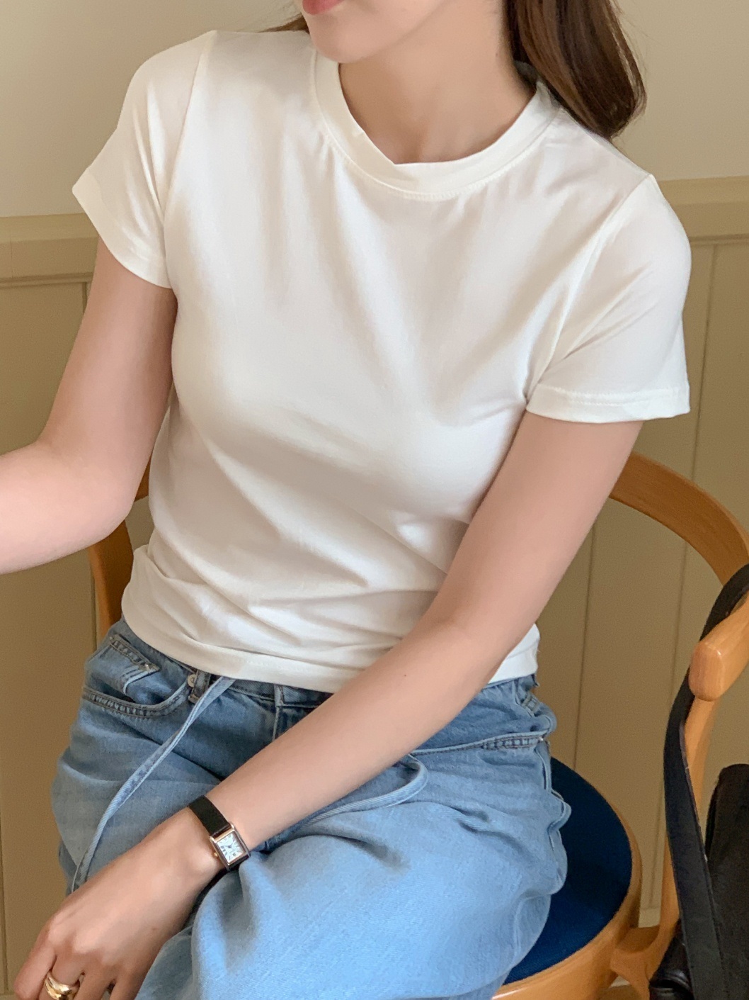 スリムラウンドネック半袖Tシャツ | 詳細画像4