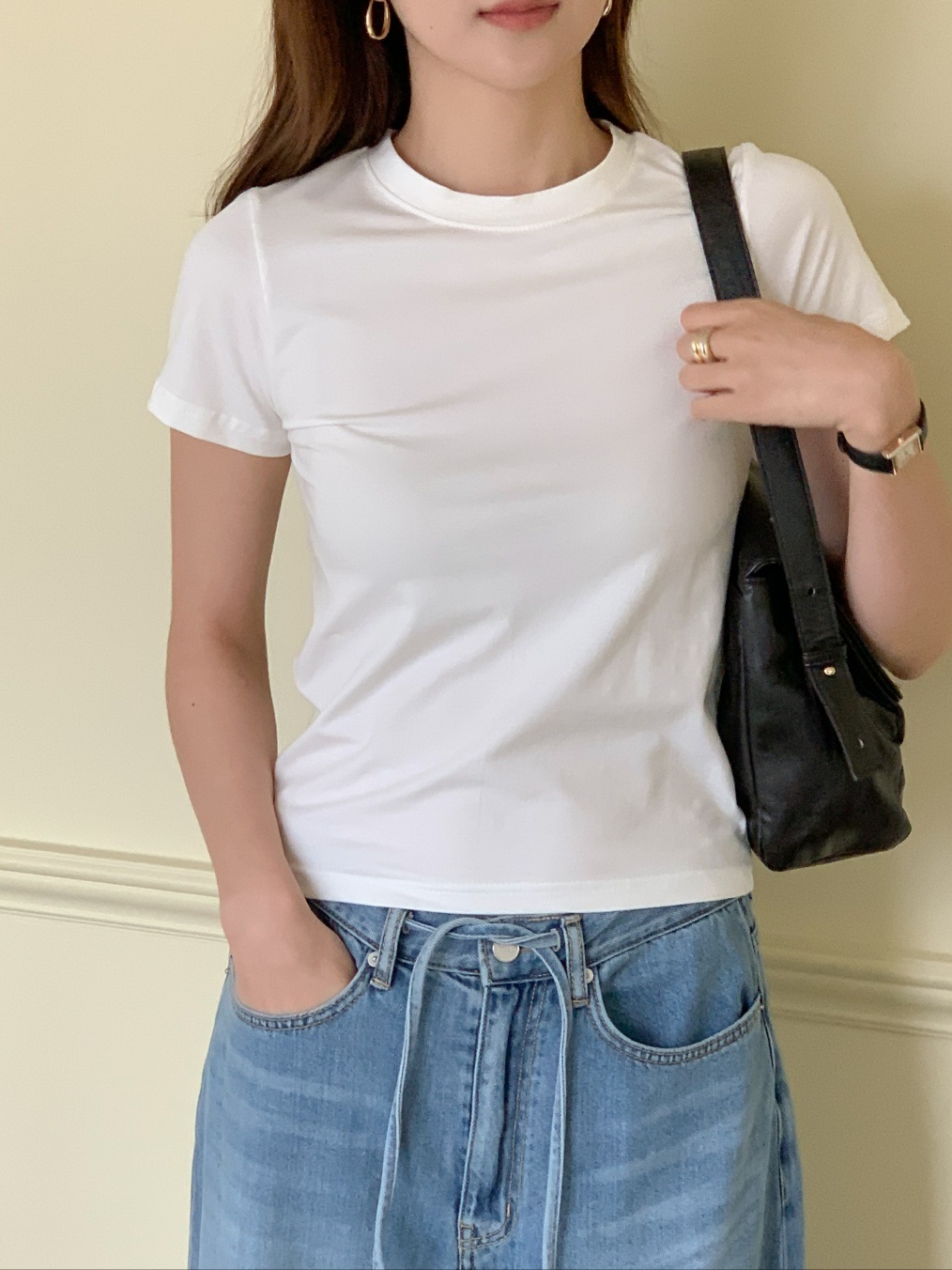 スリムラウンドネック半袖Tシャツ | 詳細画像7
