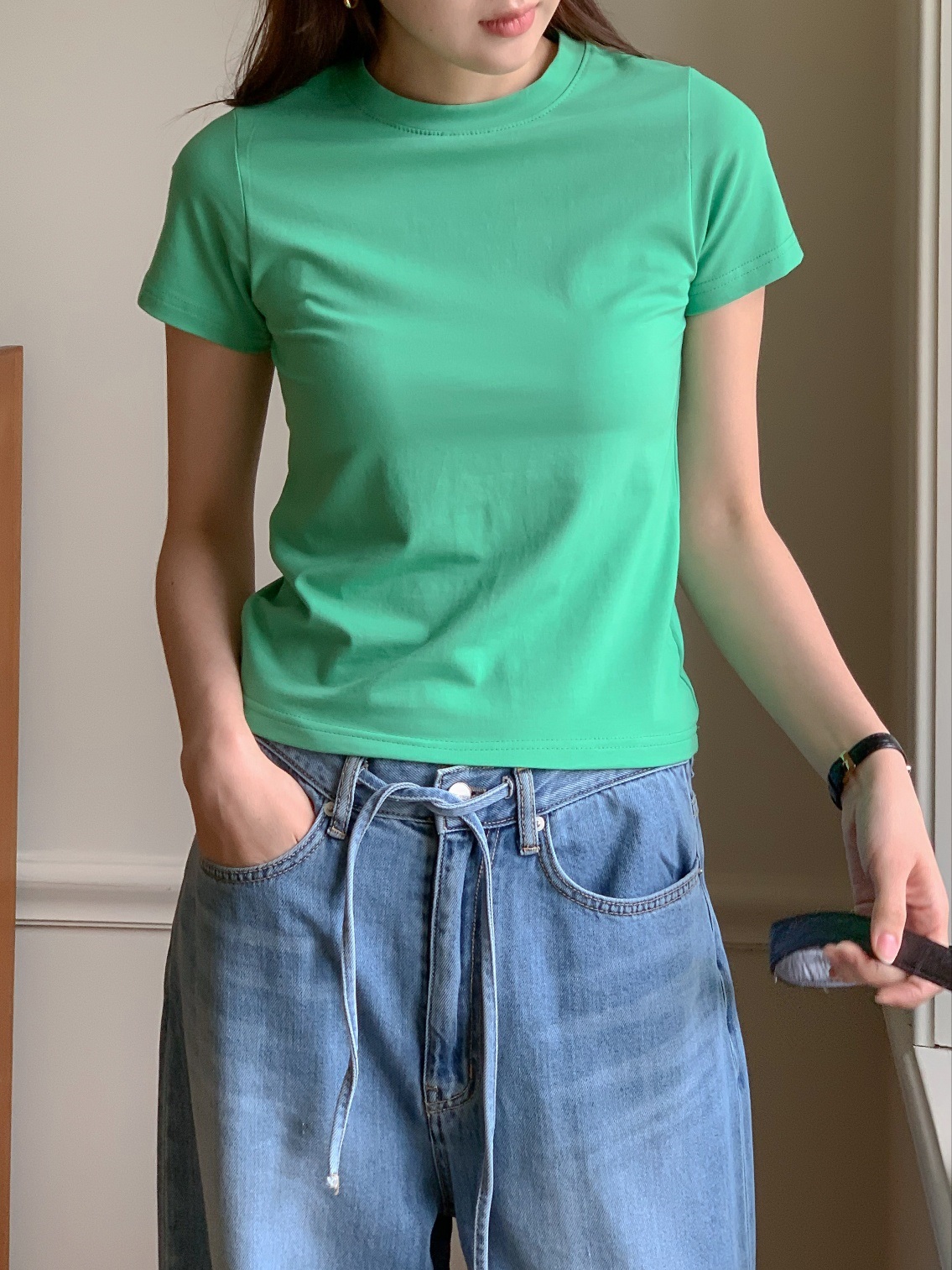 スリムラウンドネック半袖Tシャツ | 詳細画像11