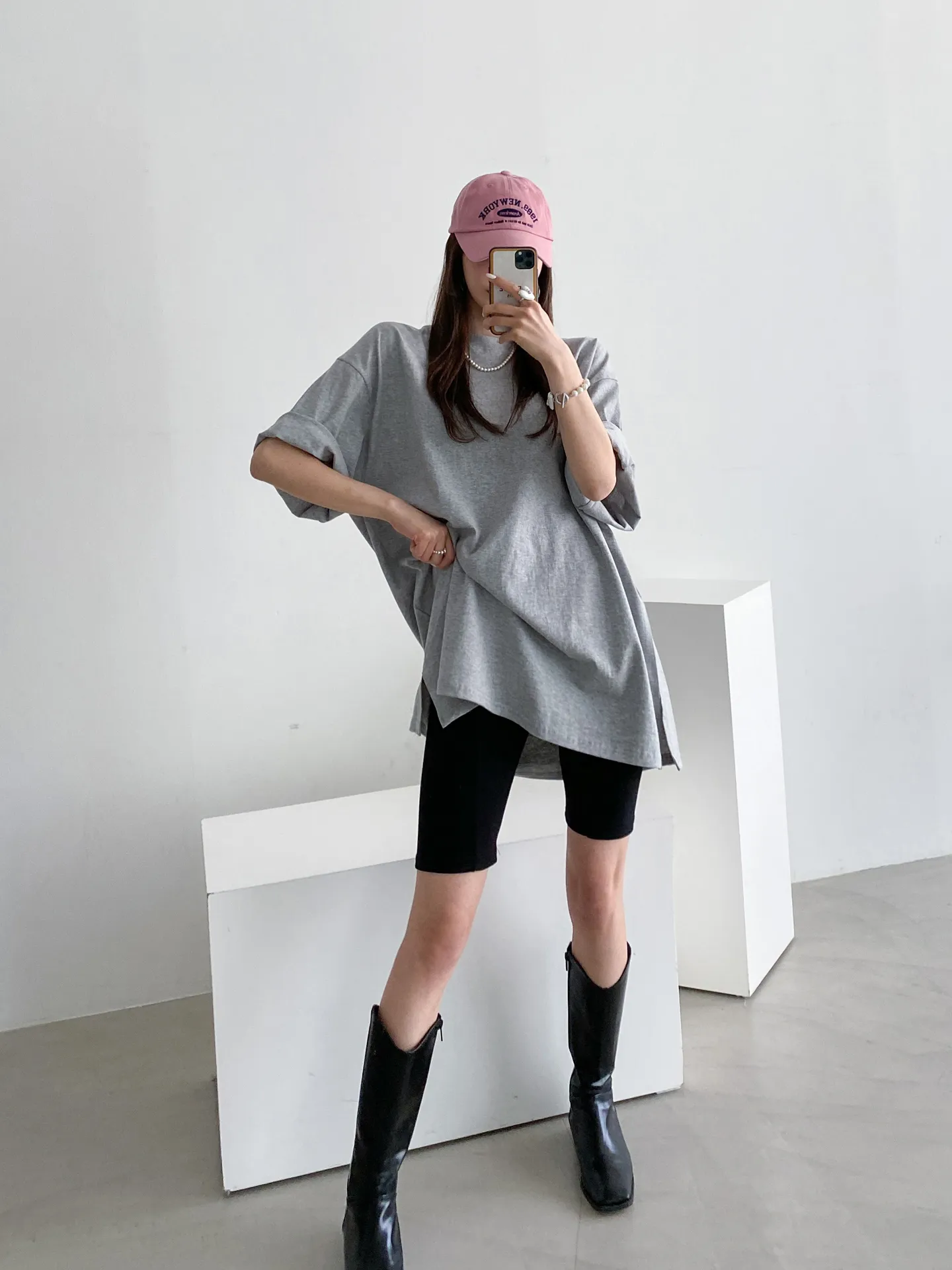 スリット7分袖ボクシーTシャツ | 詳細画像1