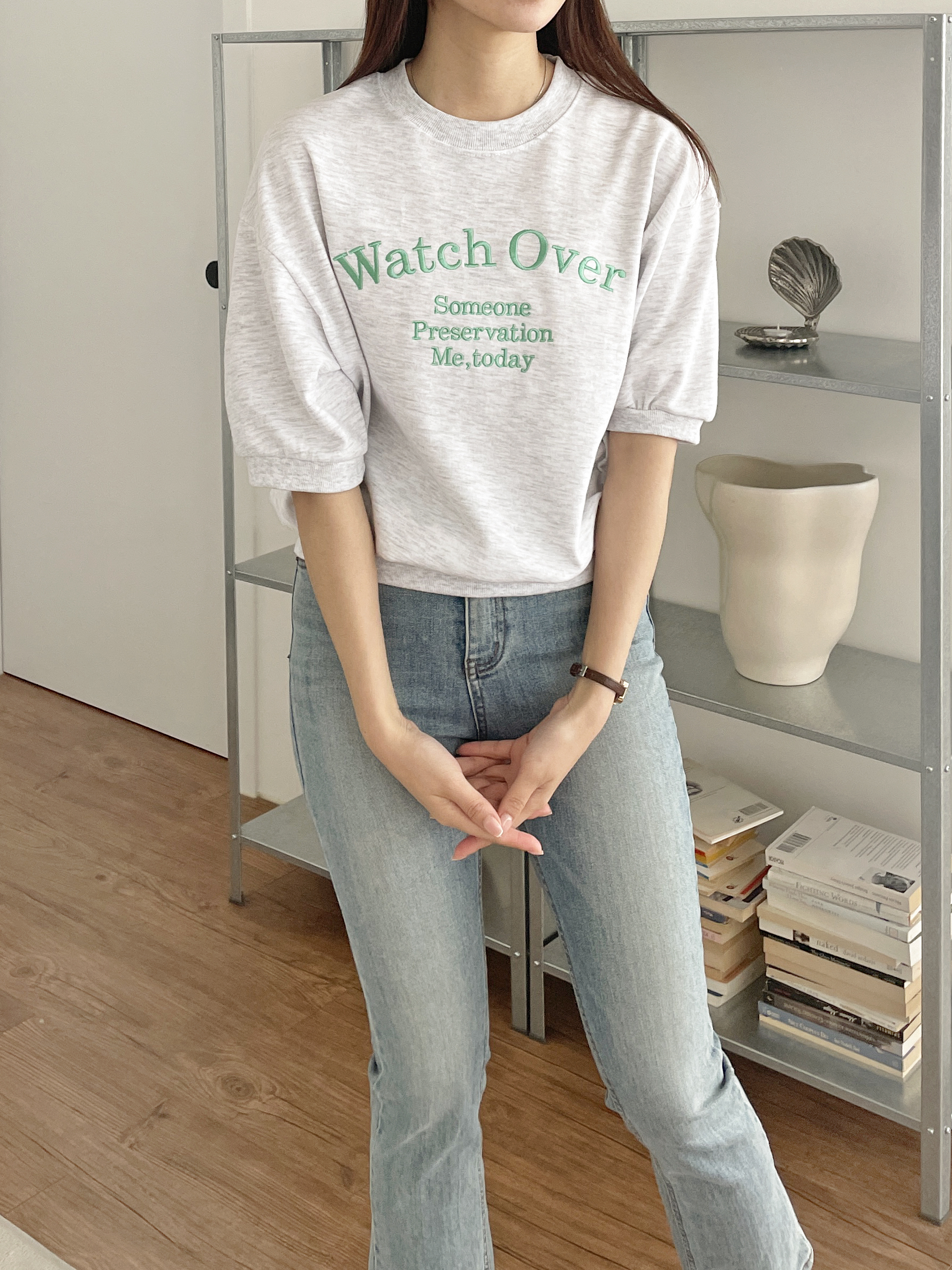 刺繍レタリングショート半袖スウェット | 詳細画像4
