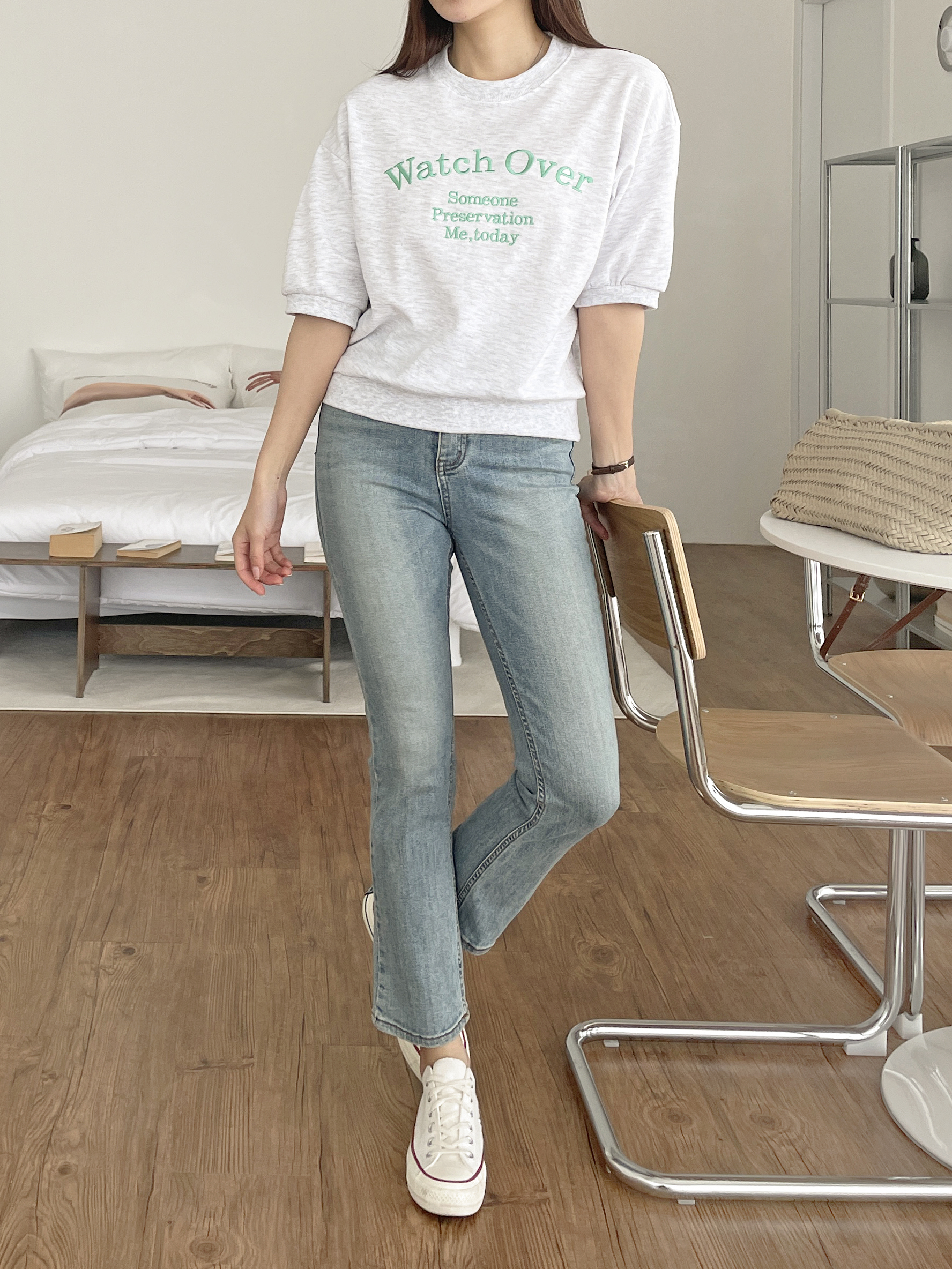 刺繍レタリングショート半袖スウェット | 詳細画像8