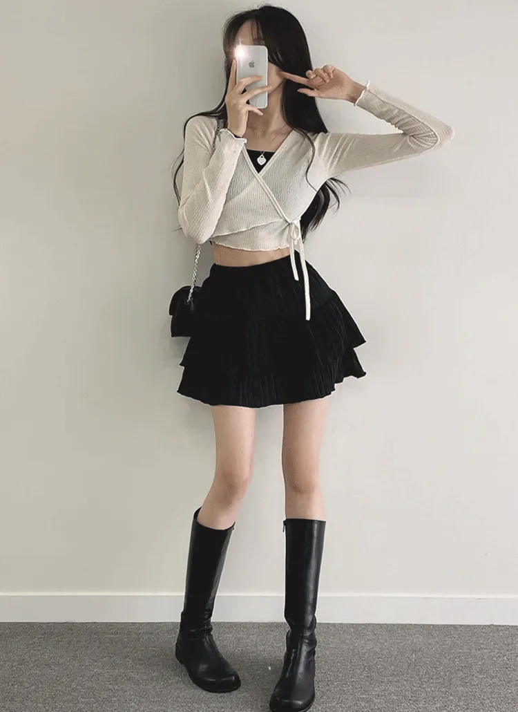 プリーツフリルミニスカート | withhuilin | 詳細画像1
