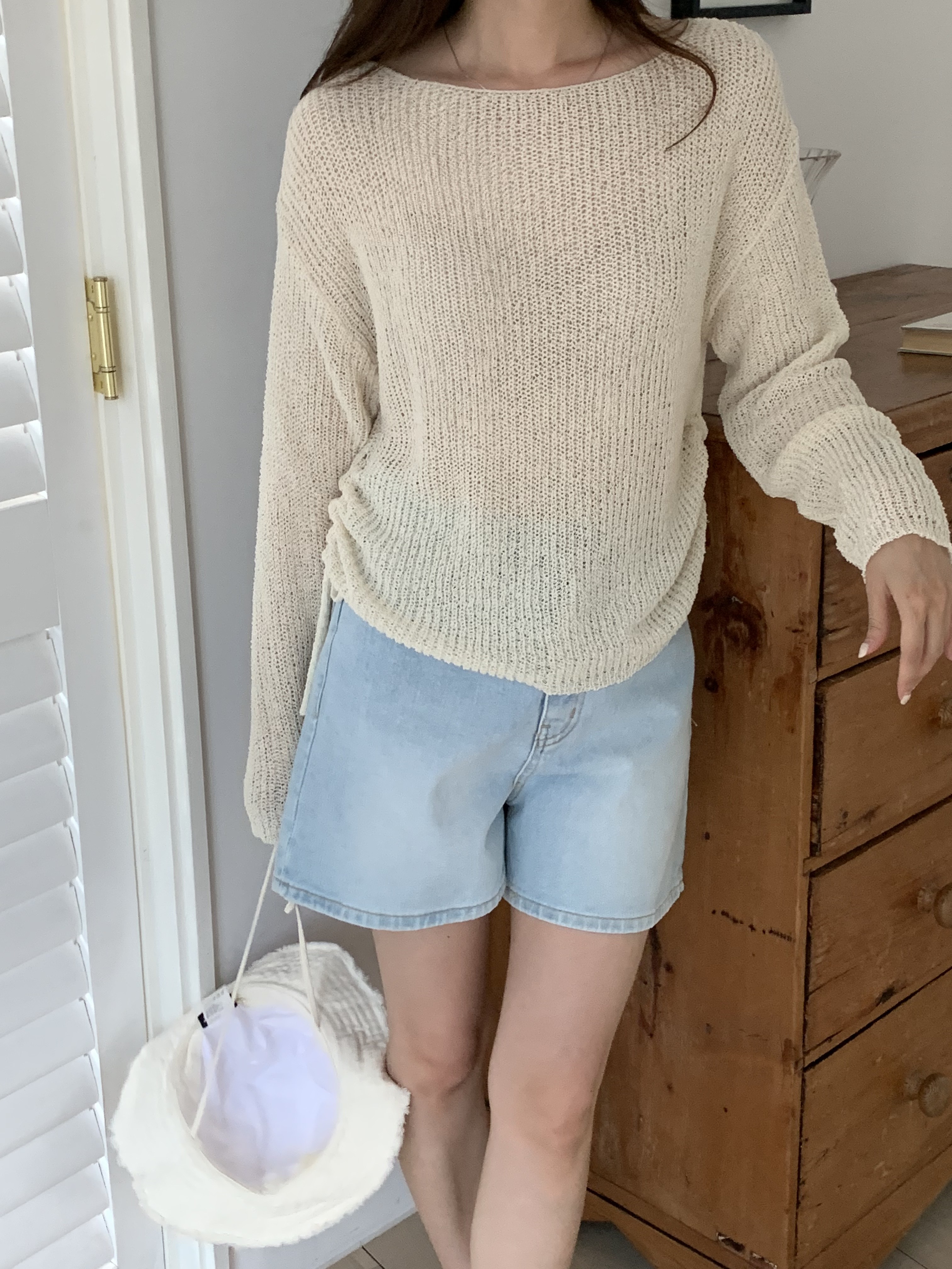 サイドドロストシアー長袖ニット | 詳細画像4