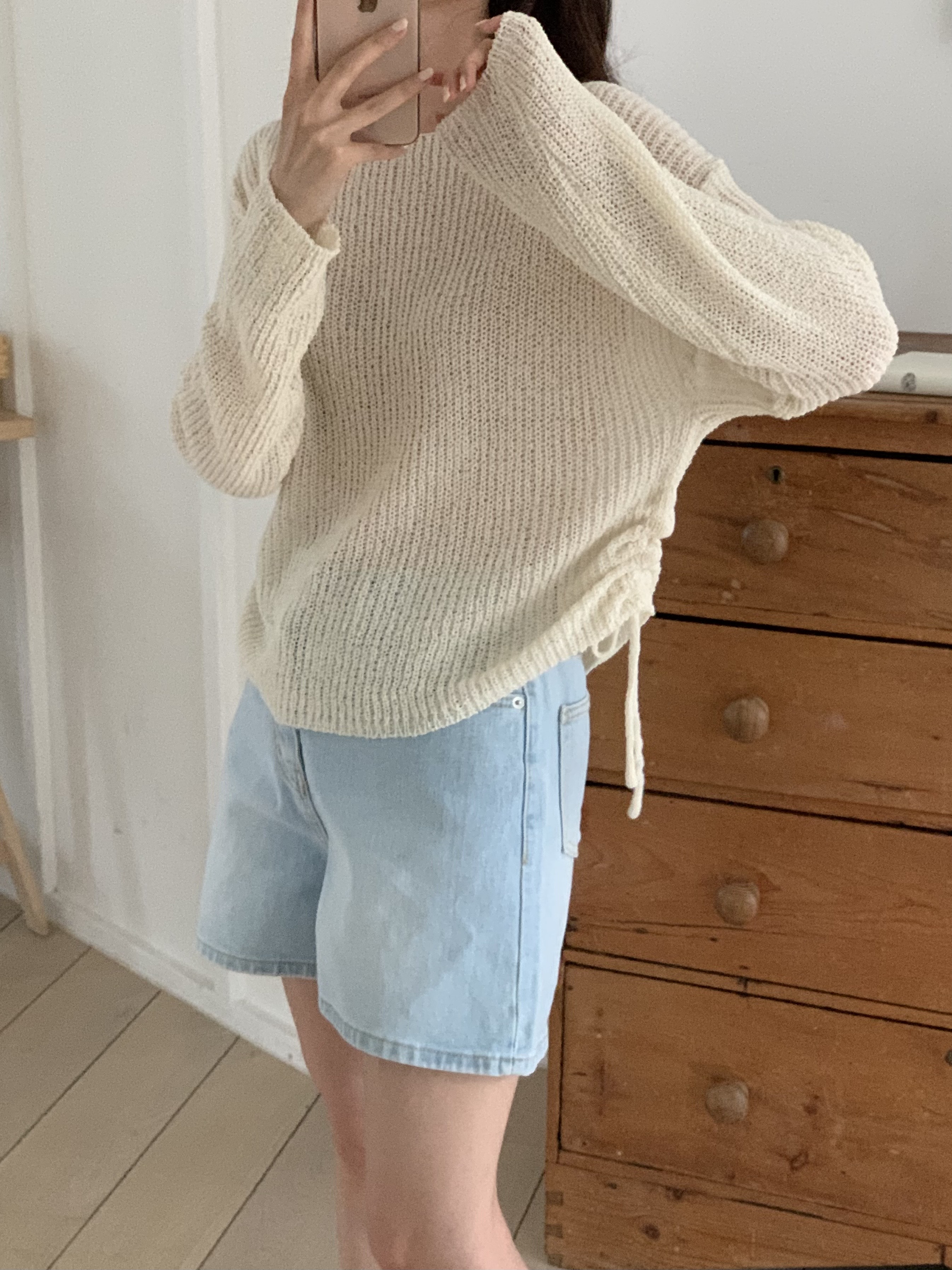 サイドドロストシアー長袖ニット | 詳細画像3