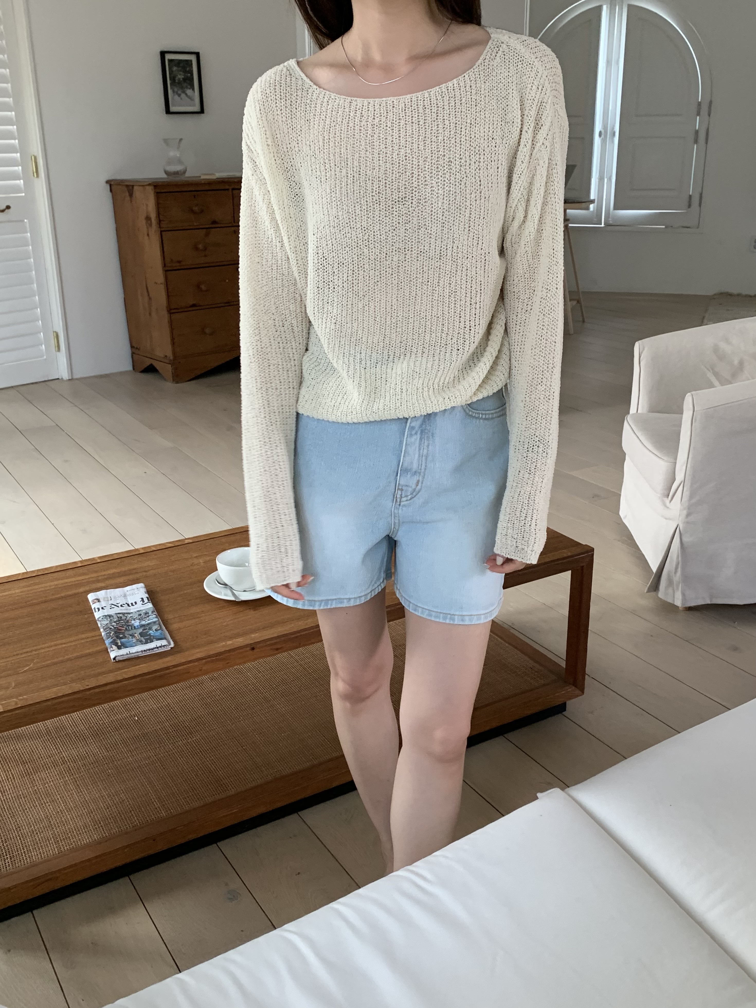 サイドドロストシアー長袖ニット | 詳細画像10