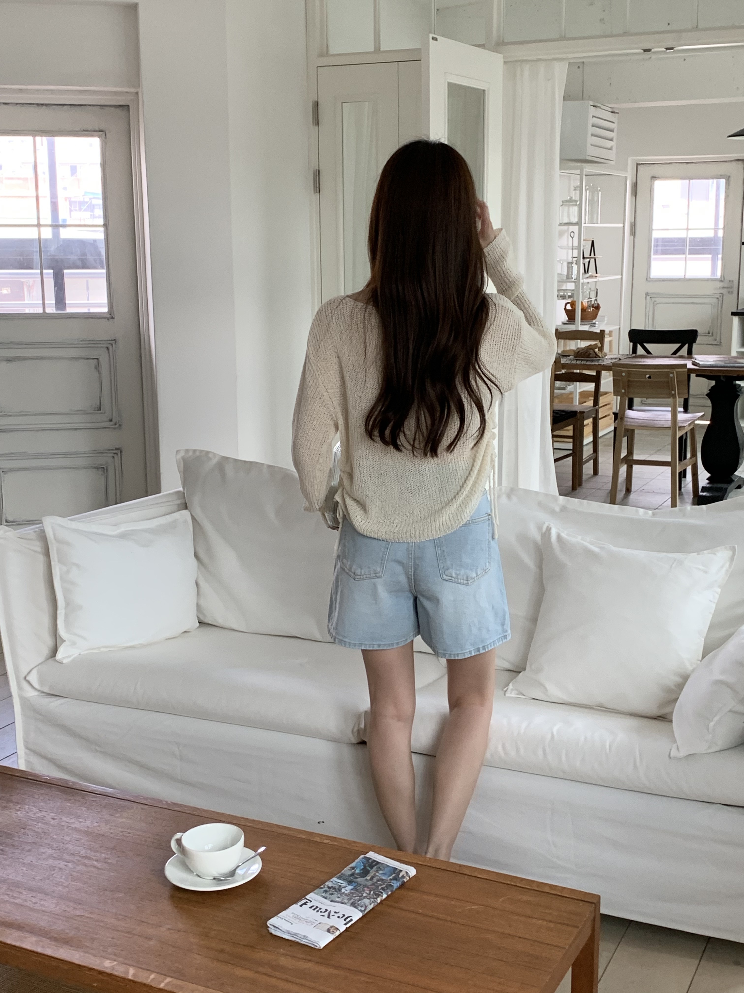 サイドドロストシアー長袖ニット | 詳細画像14