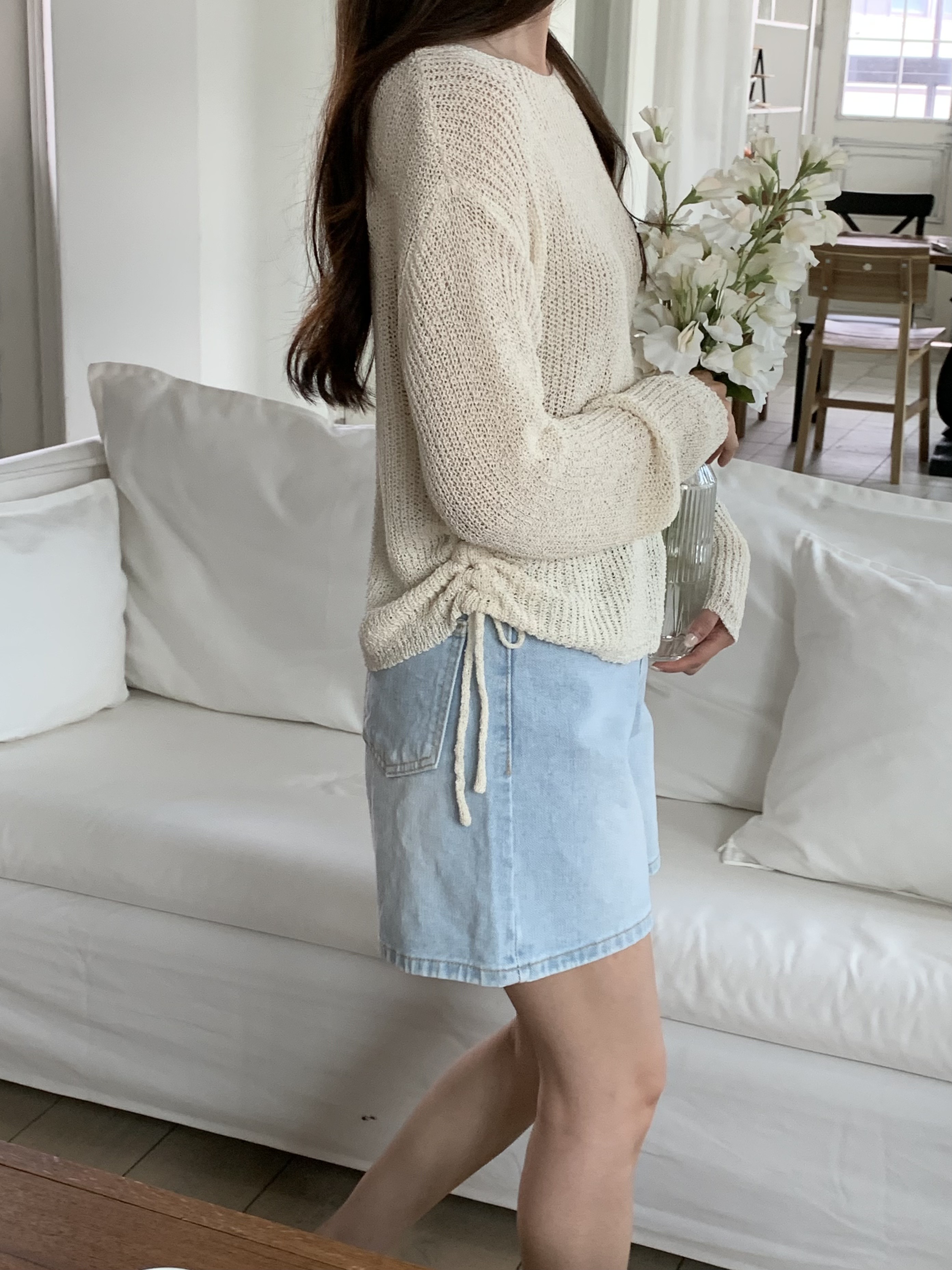 サイドドロストシアー長袖ニット | 詳細画像7