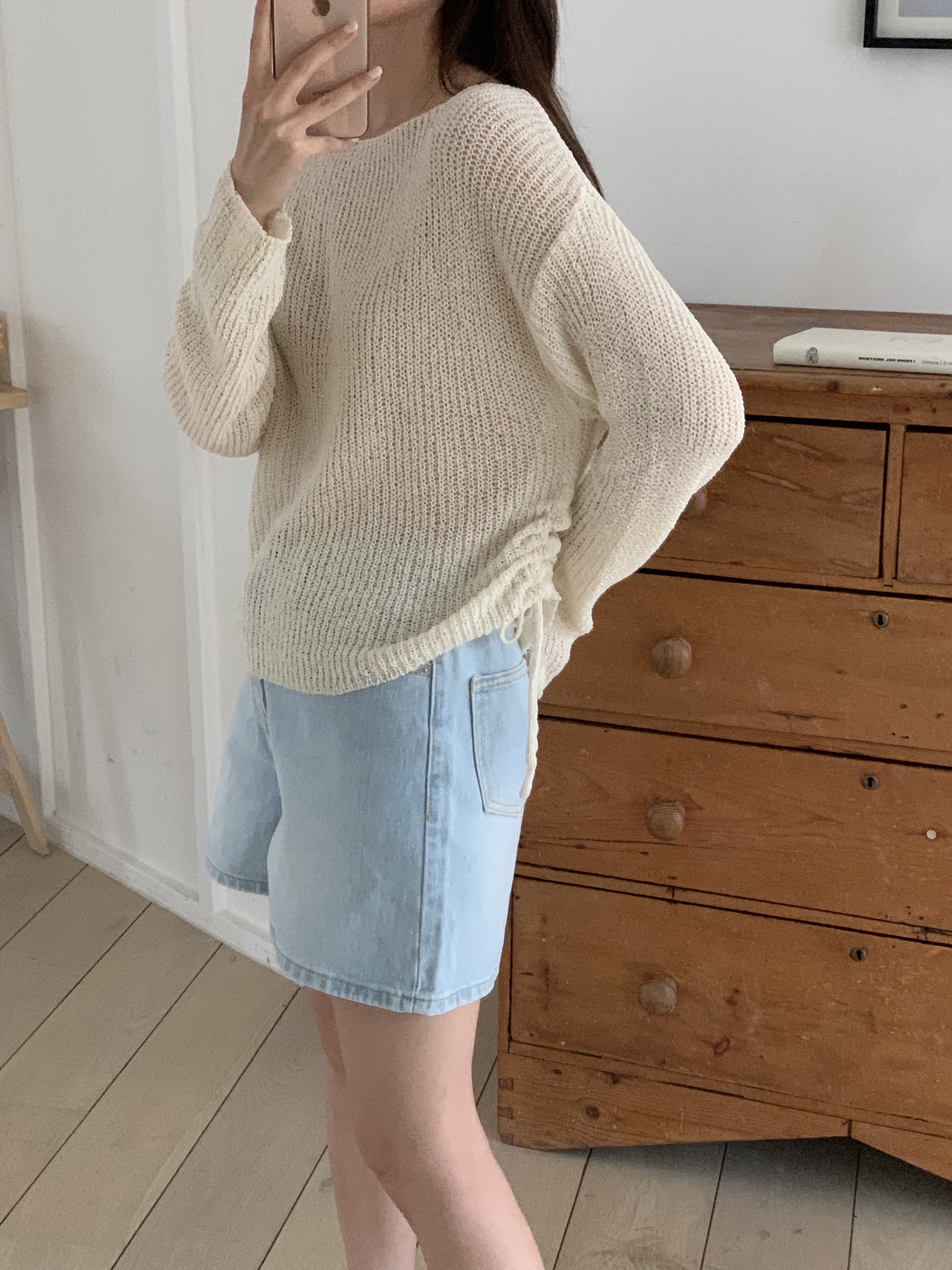 サイドドロストシアー長袖ニット | 詳細画像12