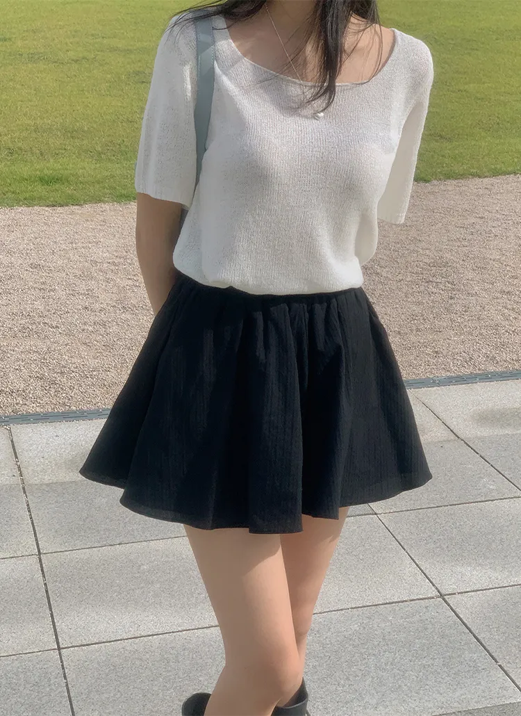 ロールワイドネックサマー半袖ニット | cherrykoko | 詳細画像1