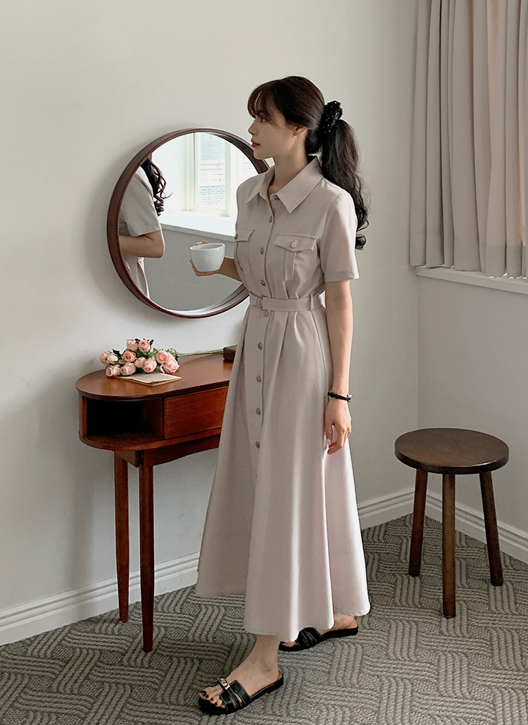 WIRROW 半袖 シャツワンピース WIRROW 半袖 シャツワンピース