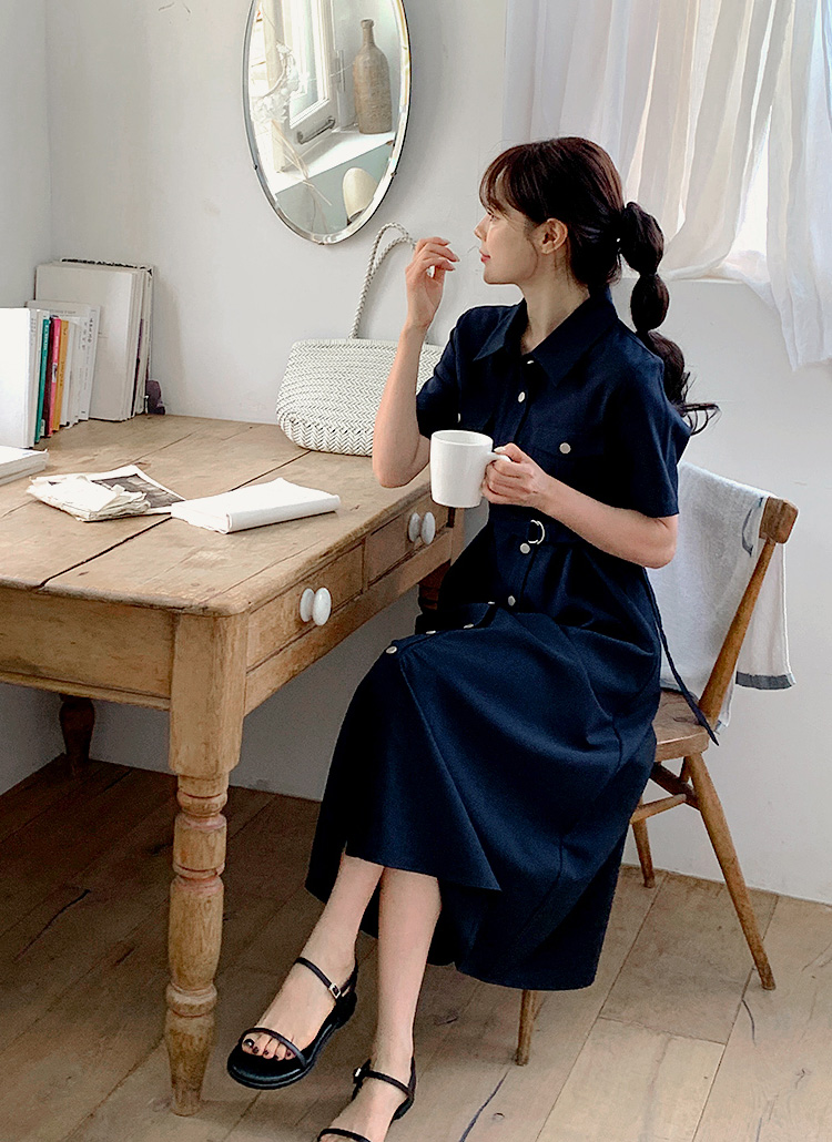 WIRROW 半袖 シャツワンピース WIRROW 半袖 シャツワンピース