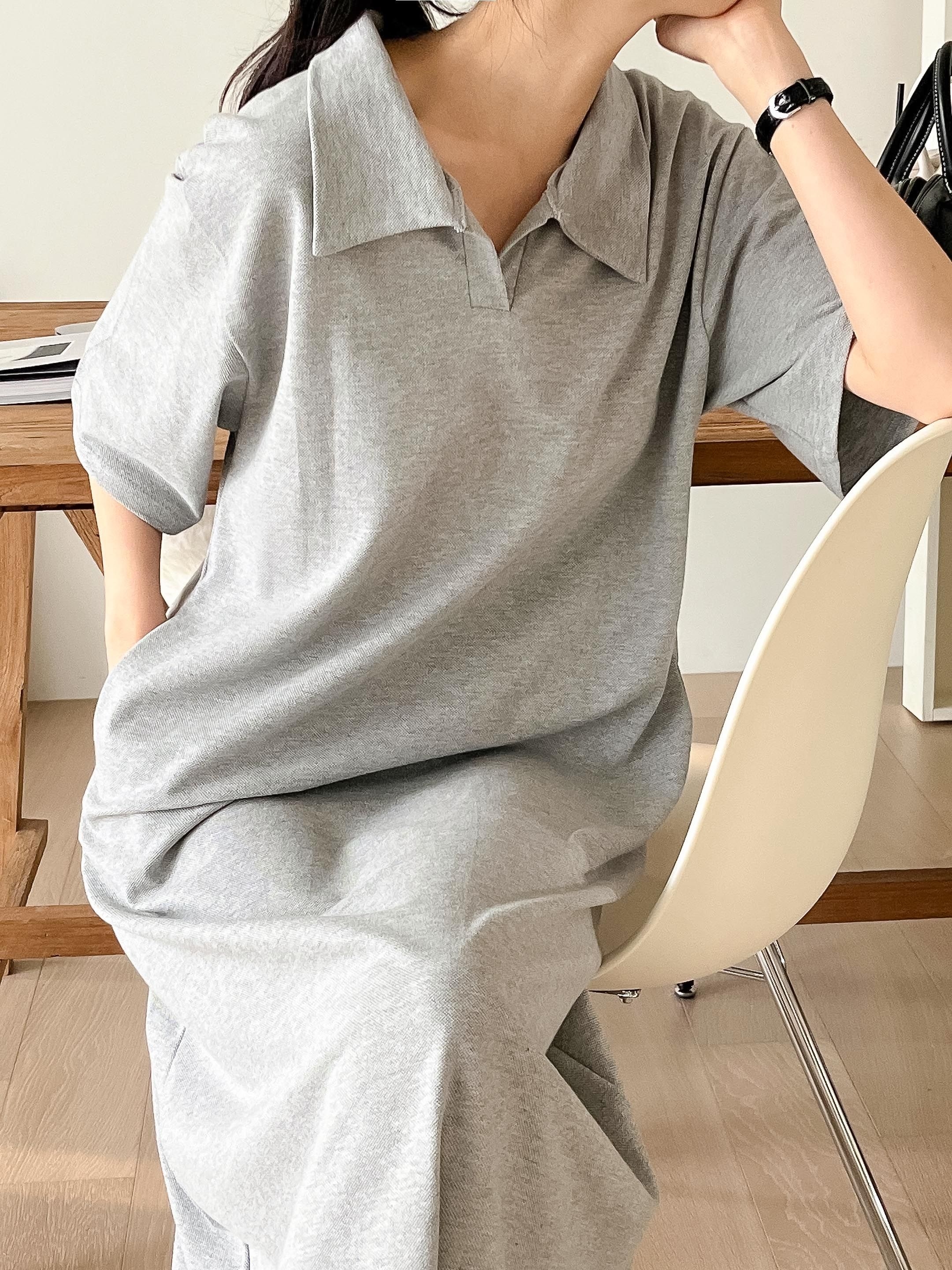 スキッパー半袖Aラインワンピース | 詳細画像40