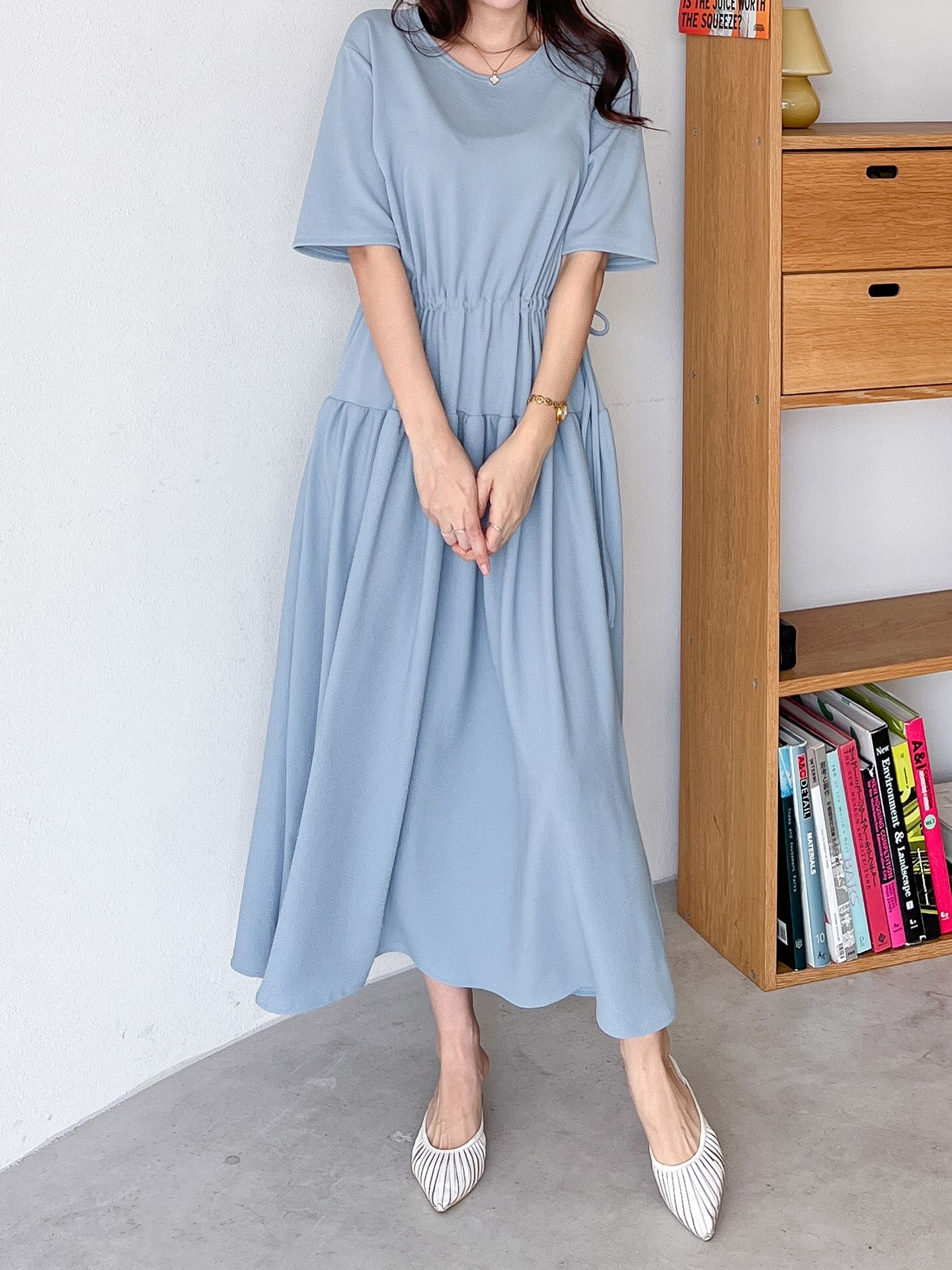 ドロストギャザー半袖ワンピース | 詳細画像2