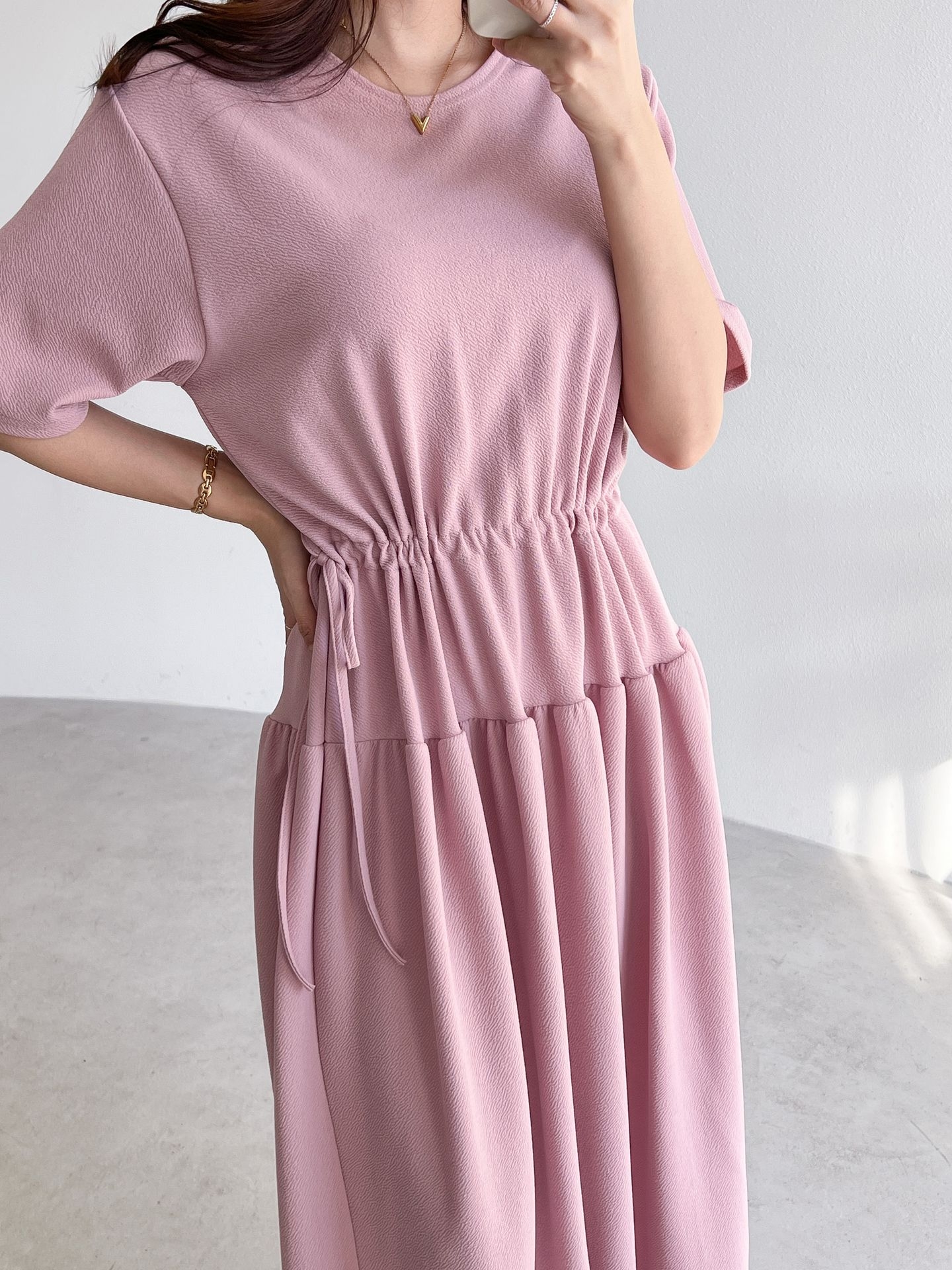 ドロストギャザー半袖ワンピース | 詳細画像8