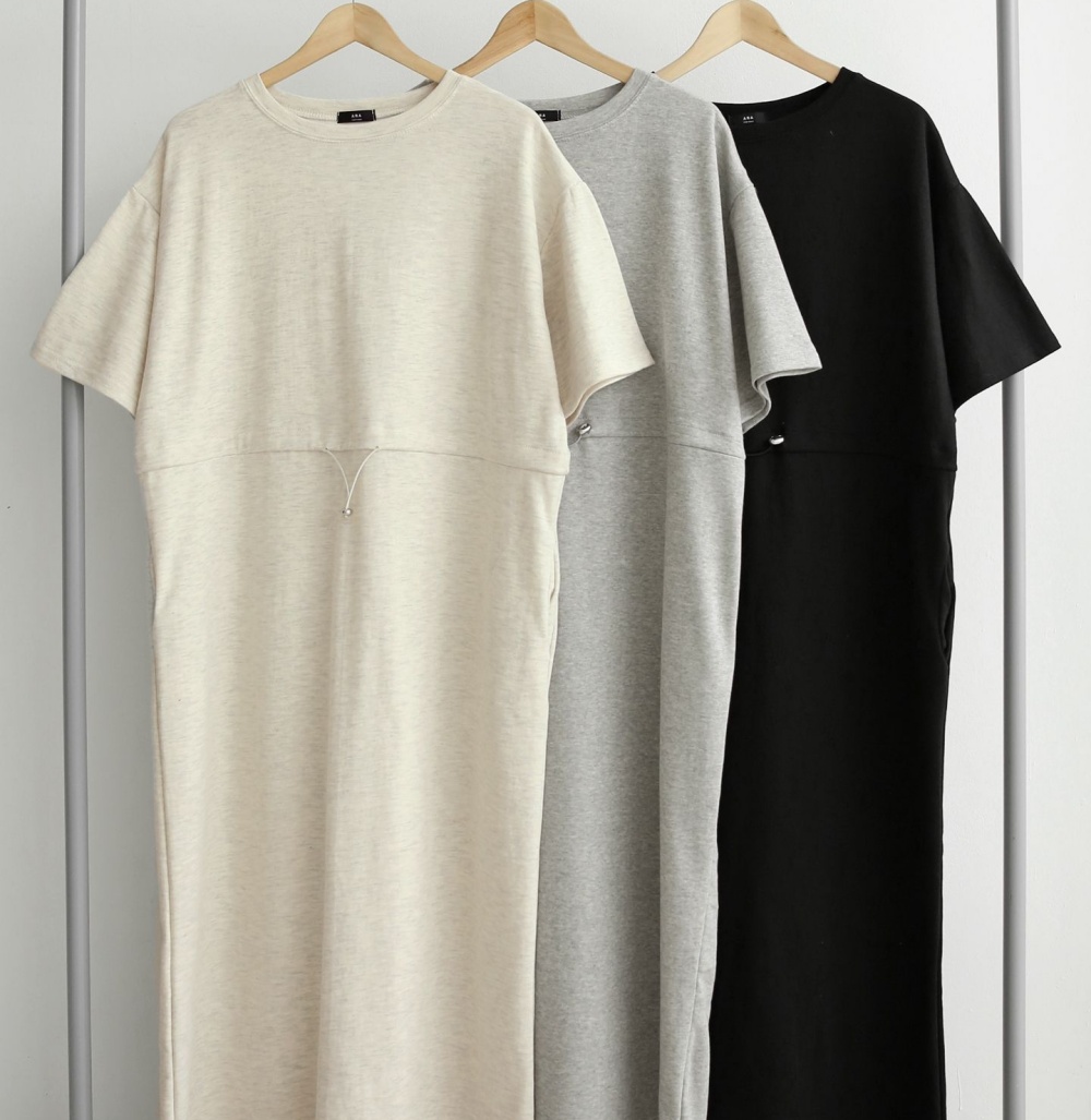 ドローコード半袖スリットTシャツワンピース | 詳細画像20