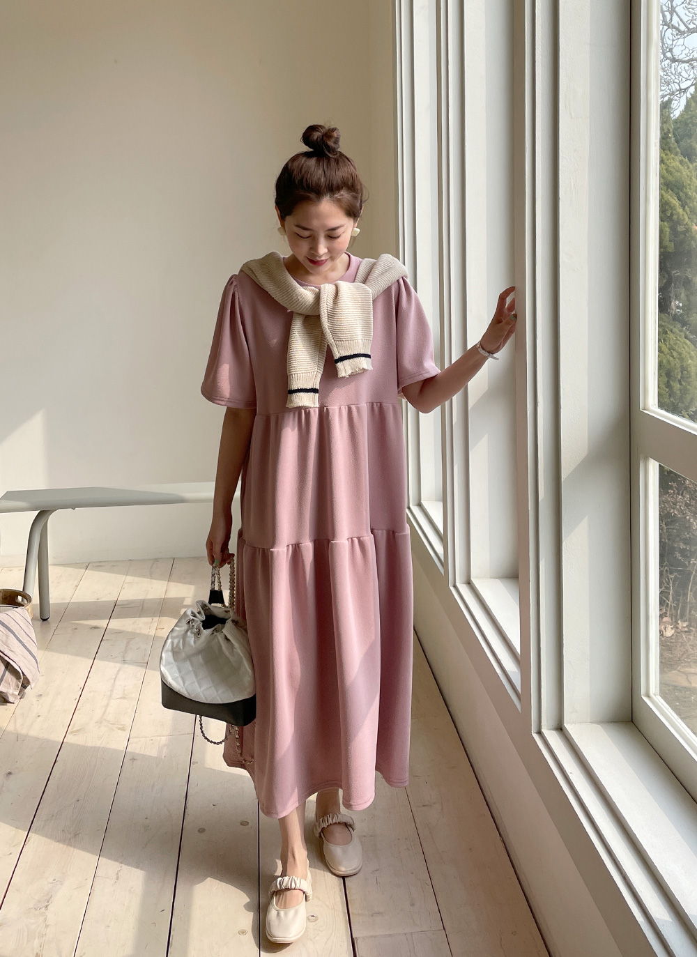 ティアード半袖ロングワンピース | 詳細画像2