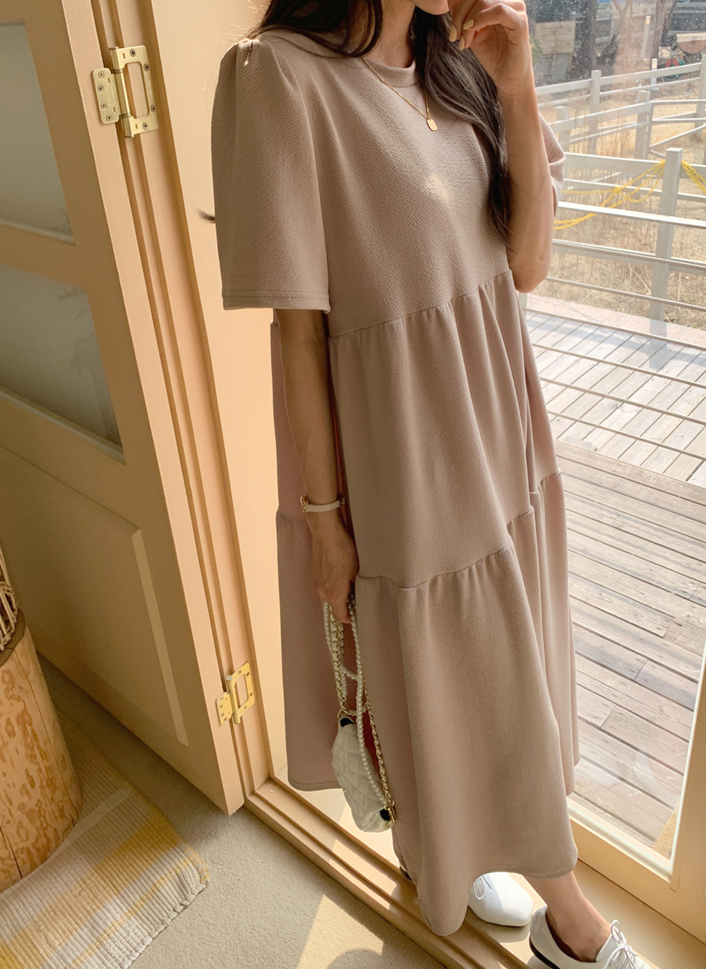 ティアード半袖ロングワンピース | 詳細画像6