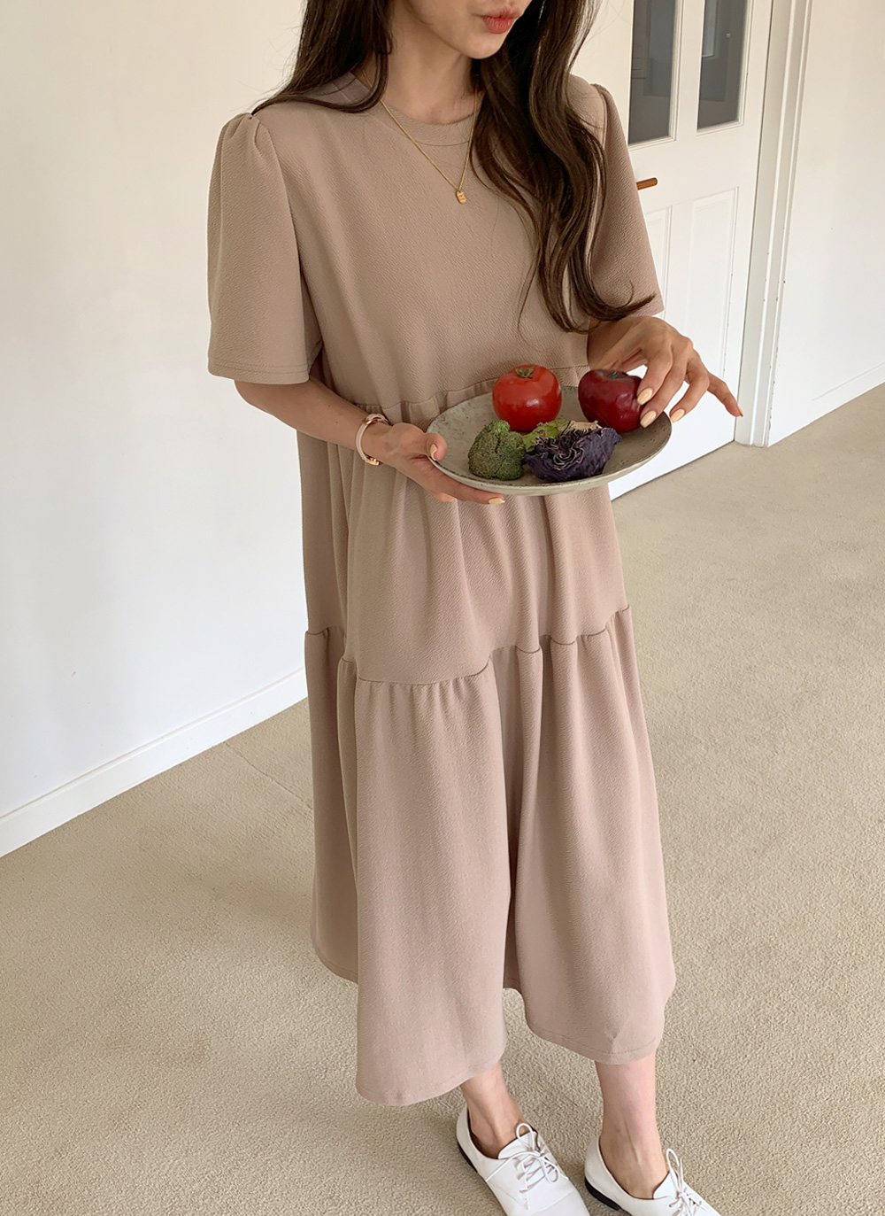 ティアード半袖ロングワンピース | 詳細画像8