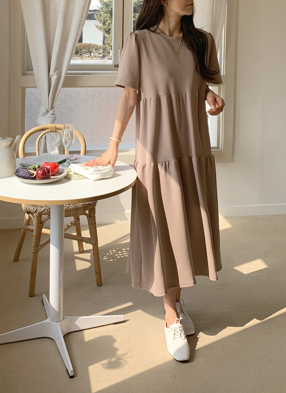 ティアード半袖ロングワンピース | 詳細画像13