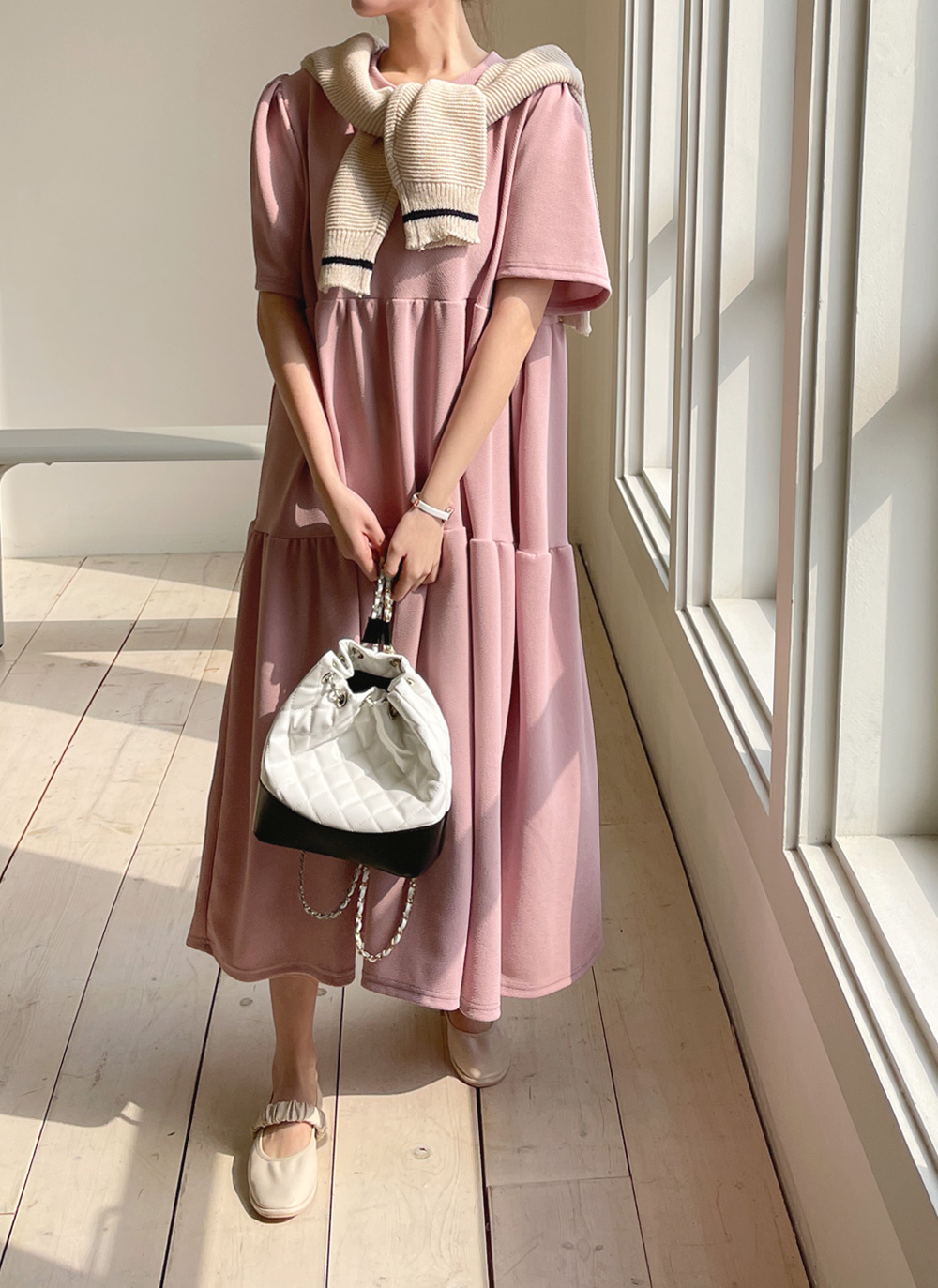 ティアード半袖ロングワンピース | 詳細画像15