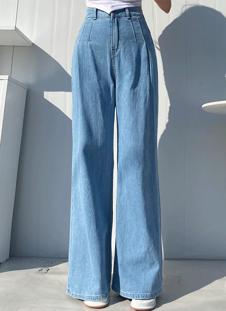 ピンタックロングサマーワイドデニムパンツ | ahope | 詳細画像1
